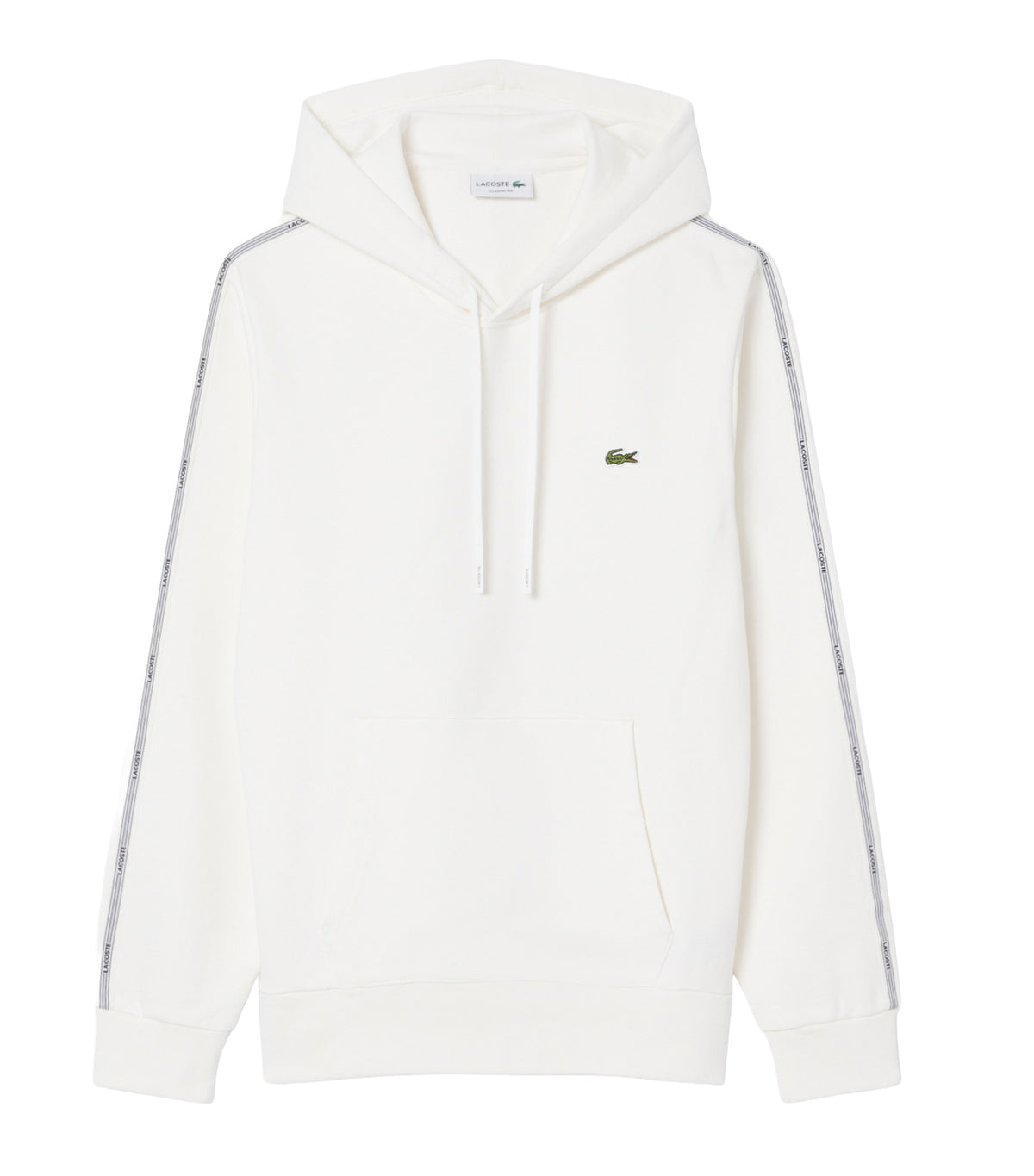 Logo Stripe Zipped Hoodie Flour