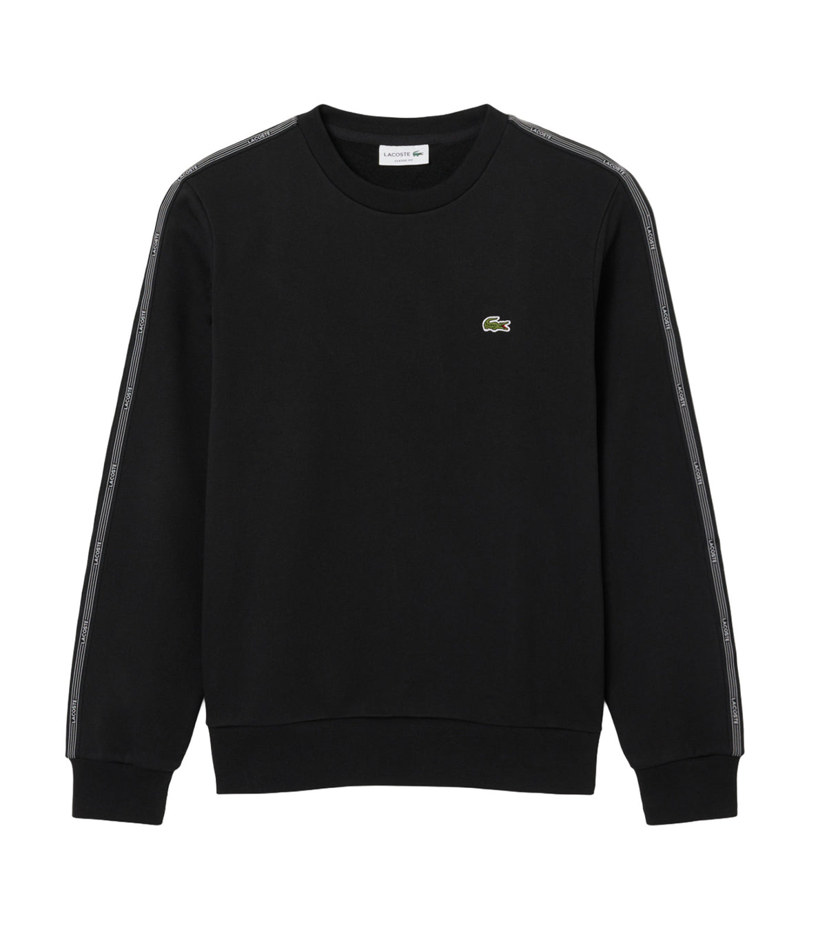Stripe Band Fleece Sweatshirt Black