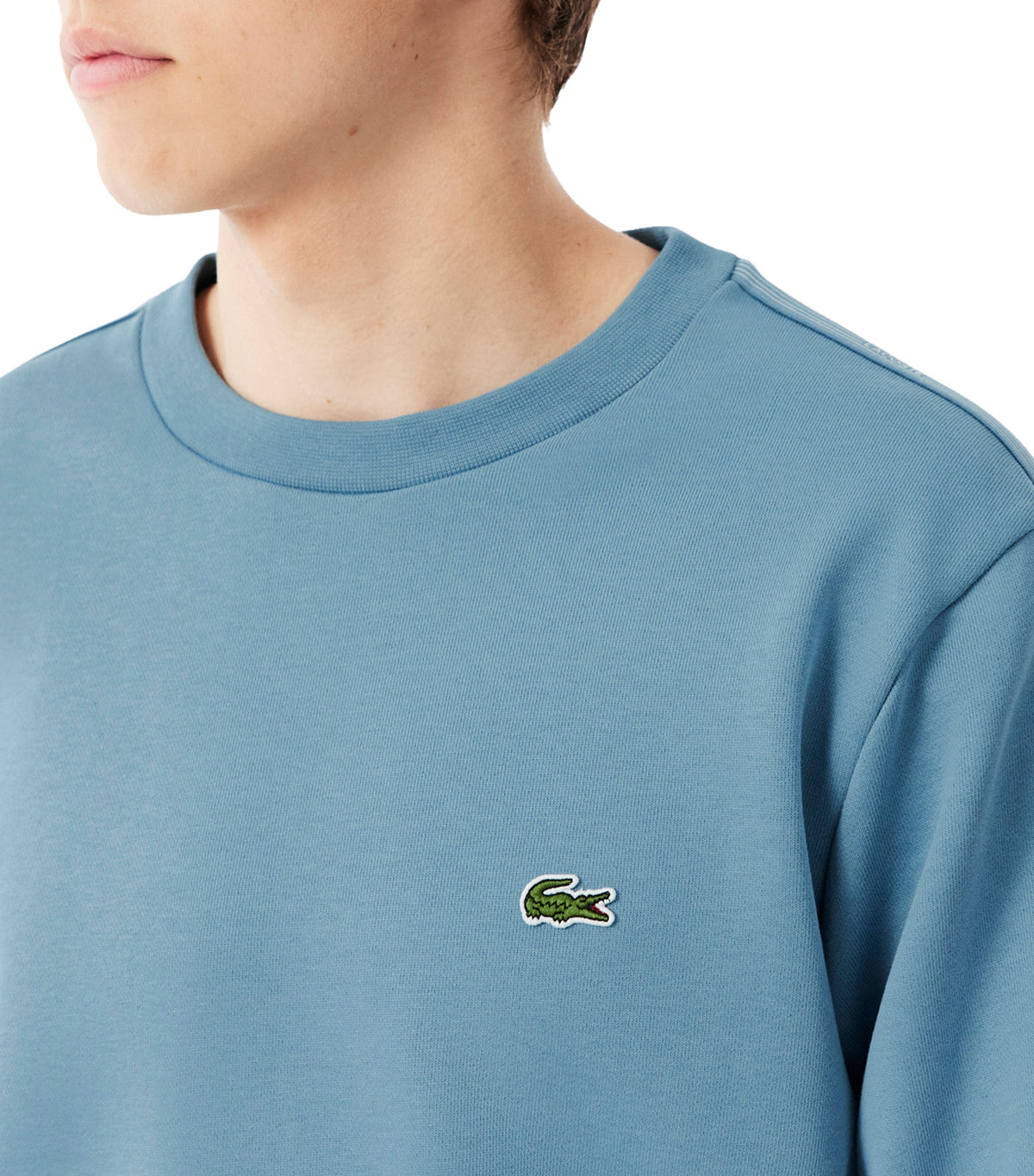 Stripe Band Fleece Sweatshirt Blue
