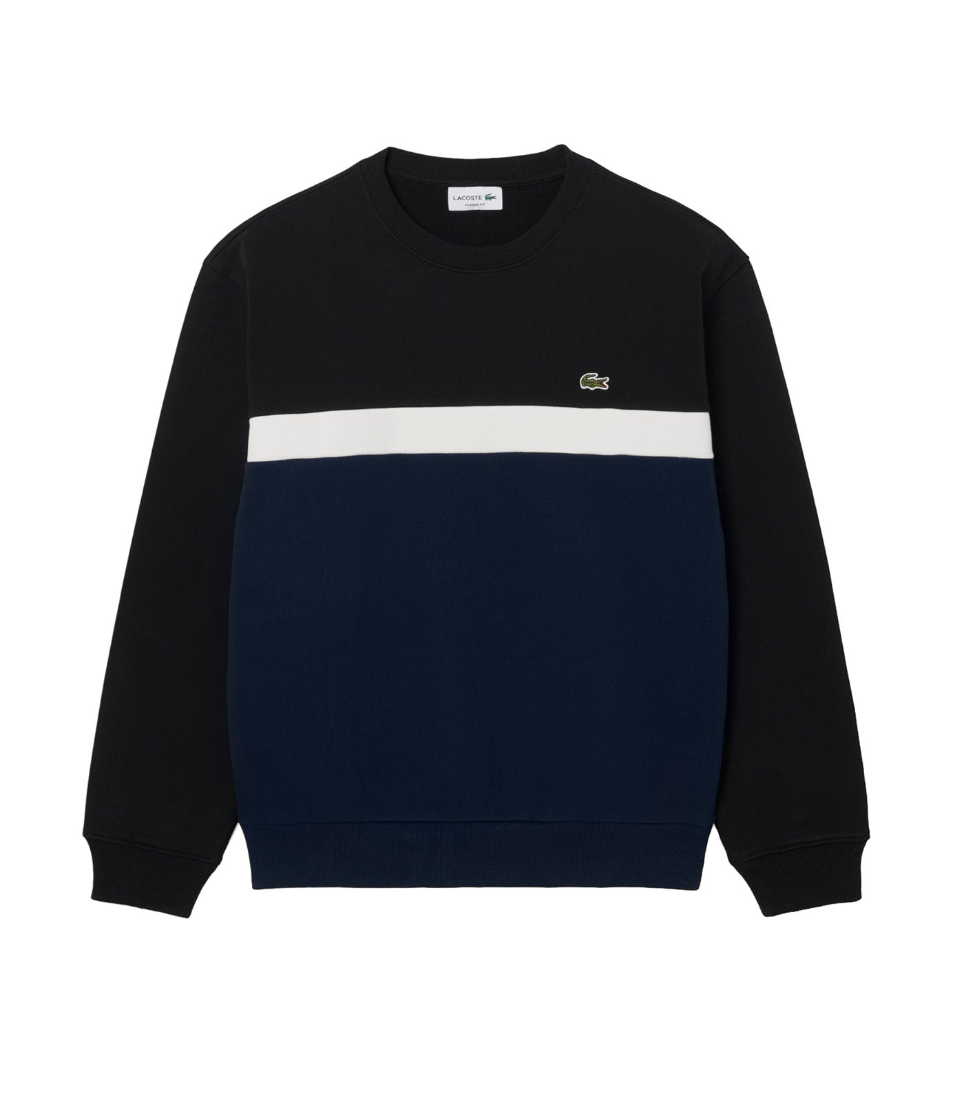 Color-block Fleece Sweatshirt Black/Navy Blue