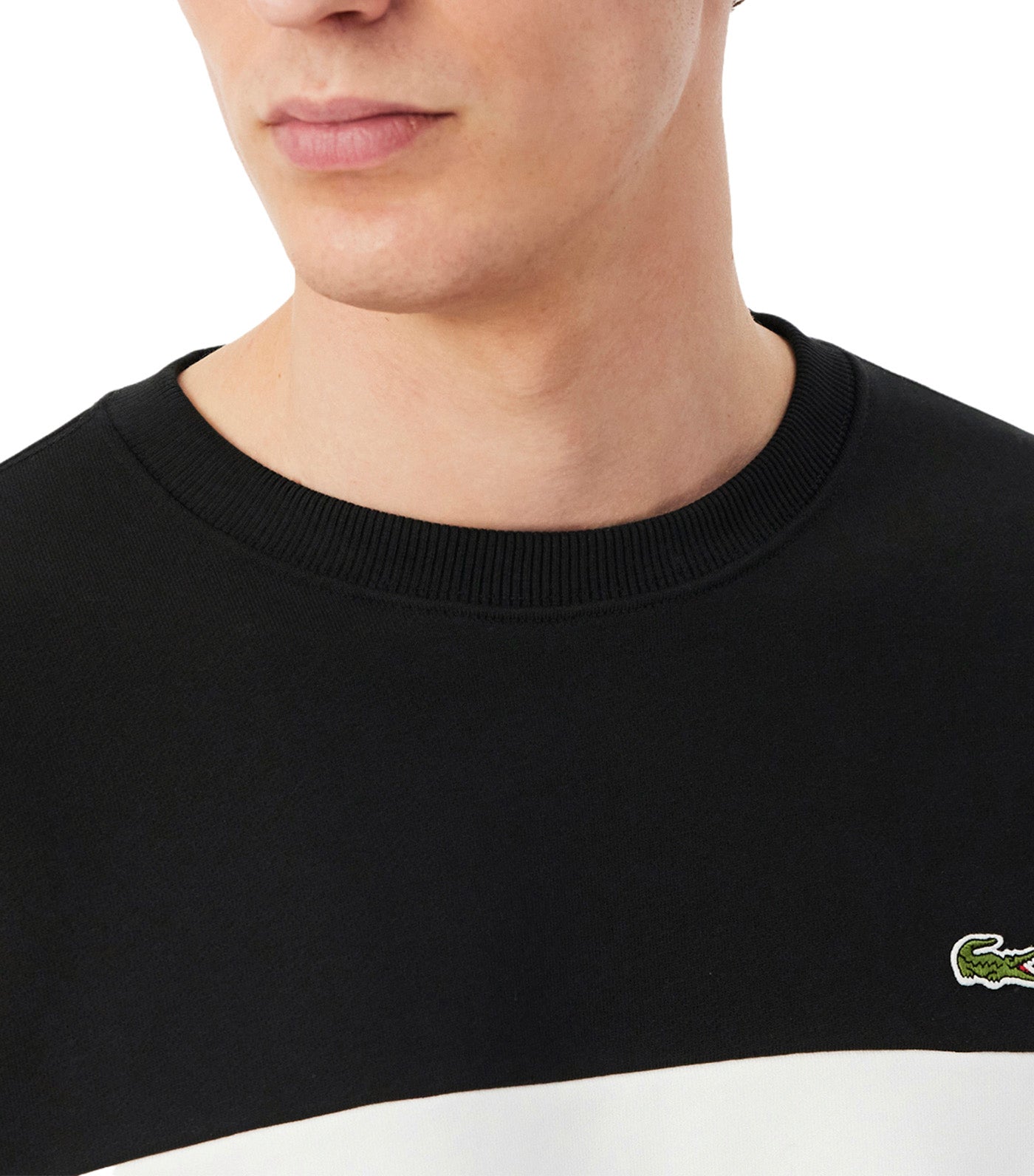 Color-block Fleece Sweatshirt Black/Navy Blue