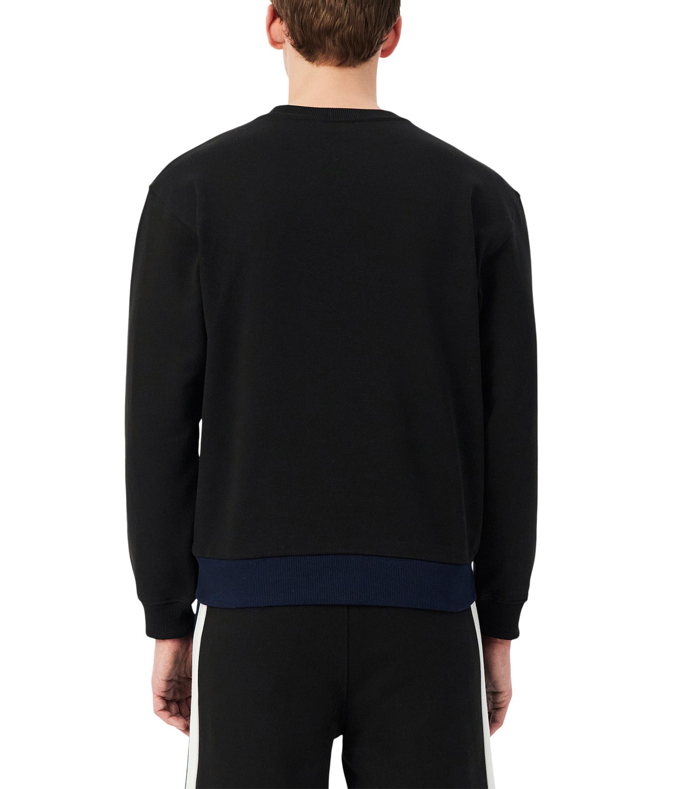 Color-block Fleece Sweatshirt Black/Navy Blue