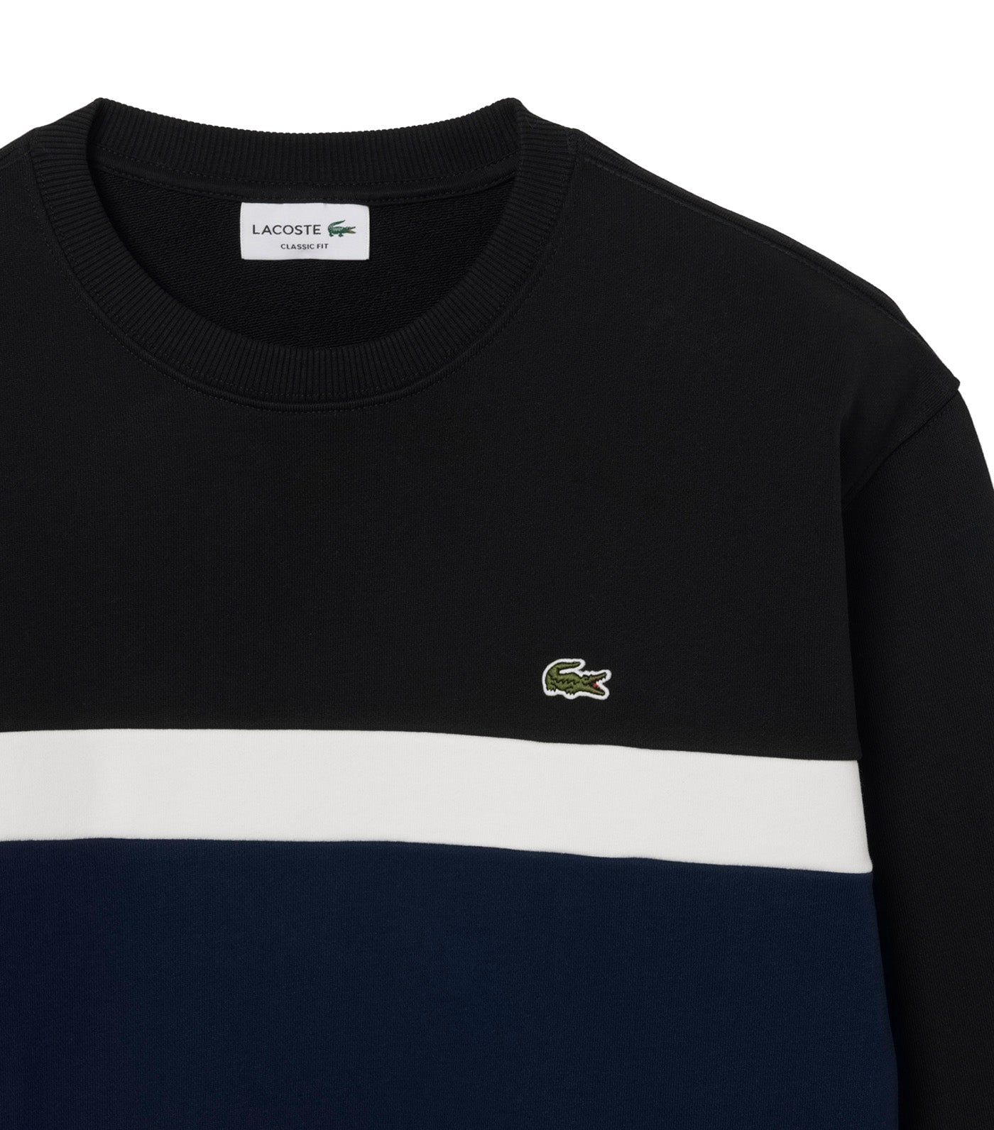 Color-block Fleece Sweatshirt Black/Navy Blue