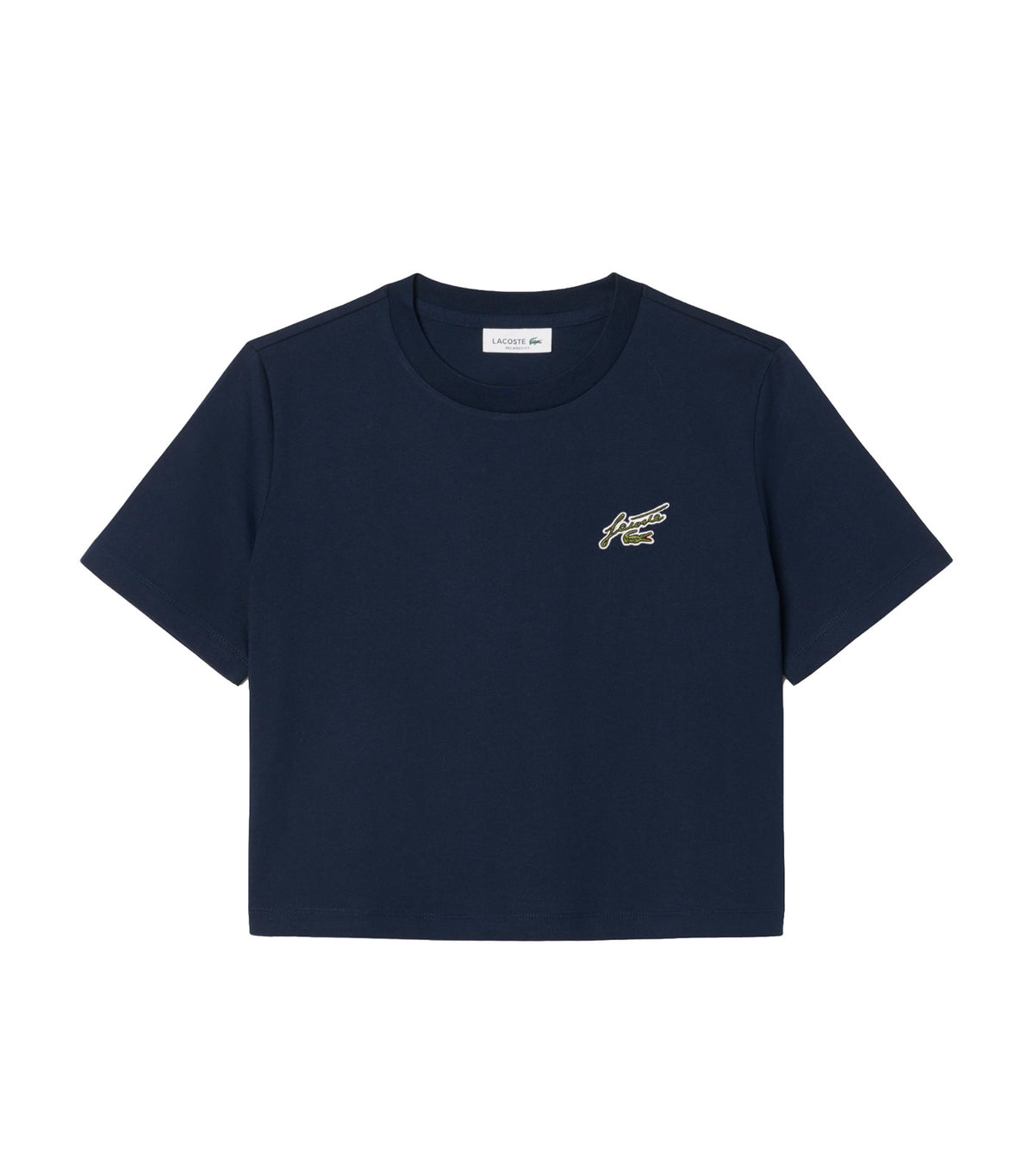 Relaxed Fit Badge Accent Cotton T-Shirt Navy Blue