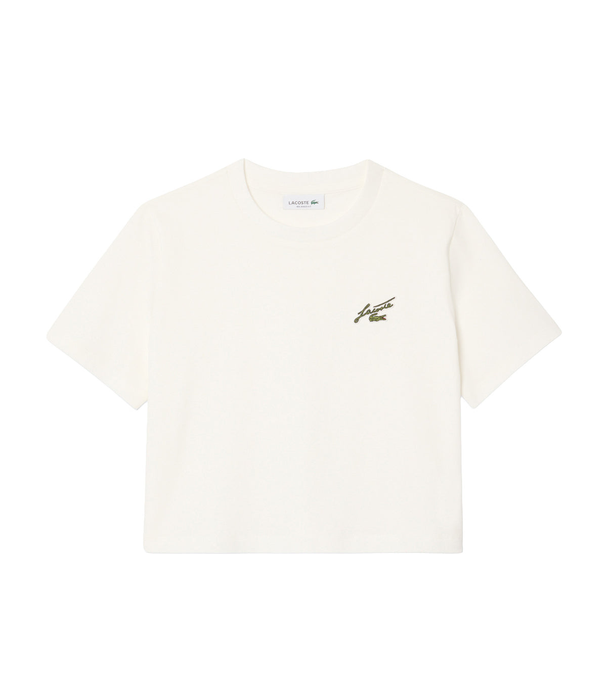 Relaxed Fit Badge Accent Cotton T-Shirt Flour