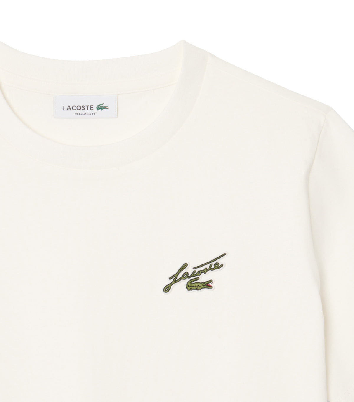 Relaxed Fit Badge Accent Cotton T-Shirt Flour