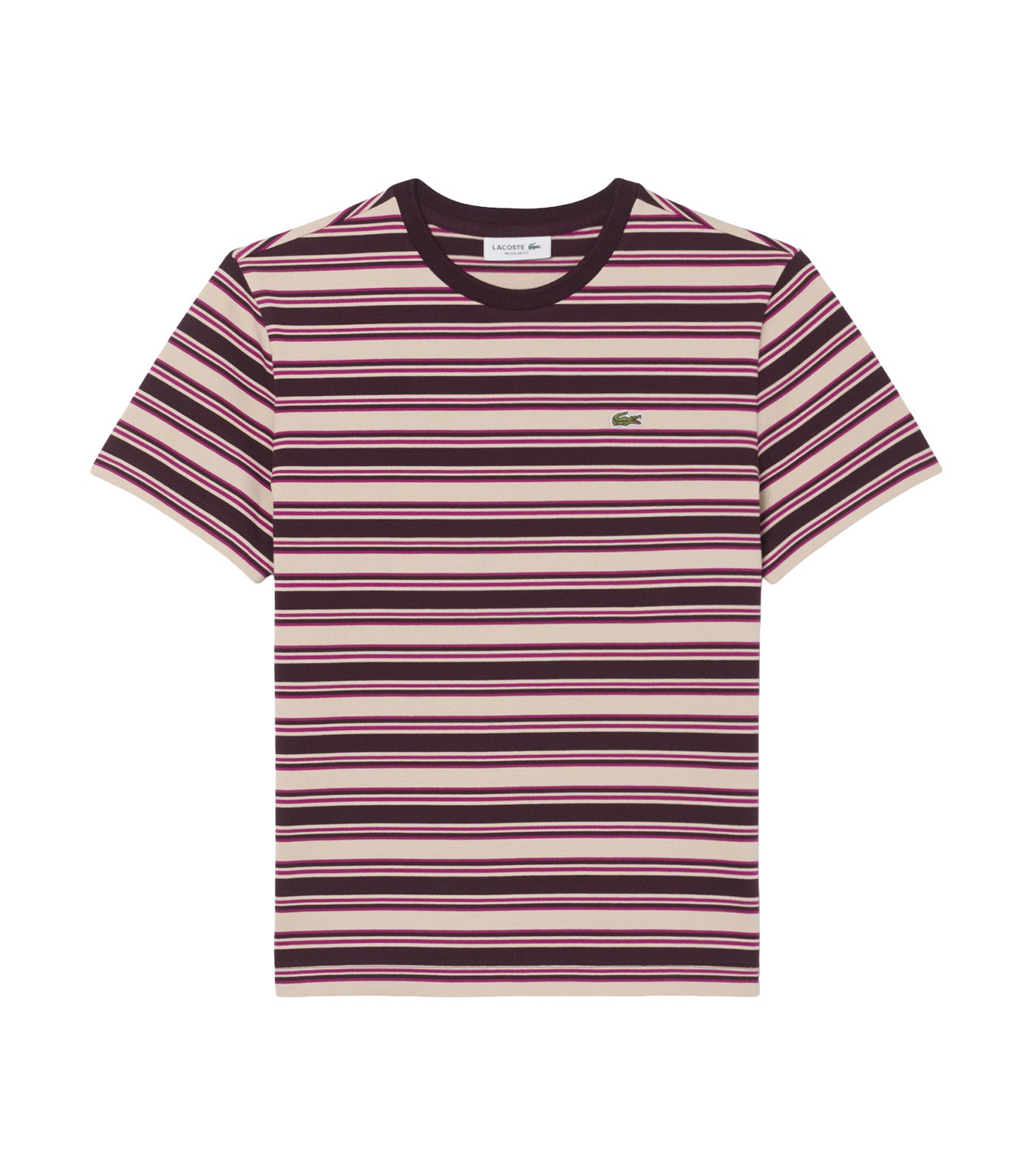 Striped Jersey T-Shirt Oxalis/Sisal-Rubine Red