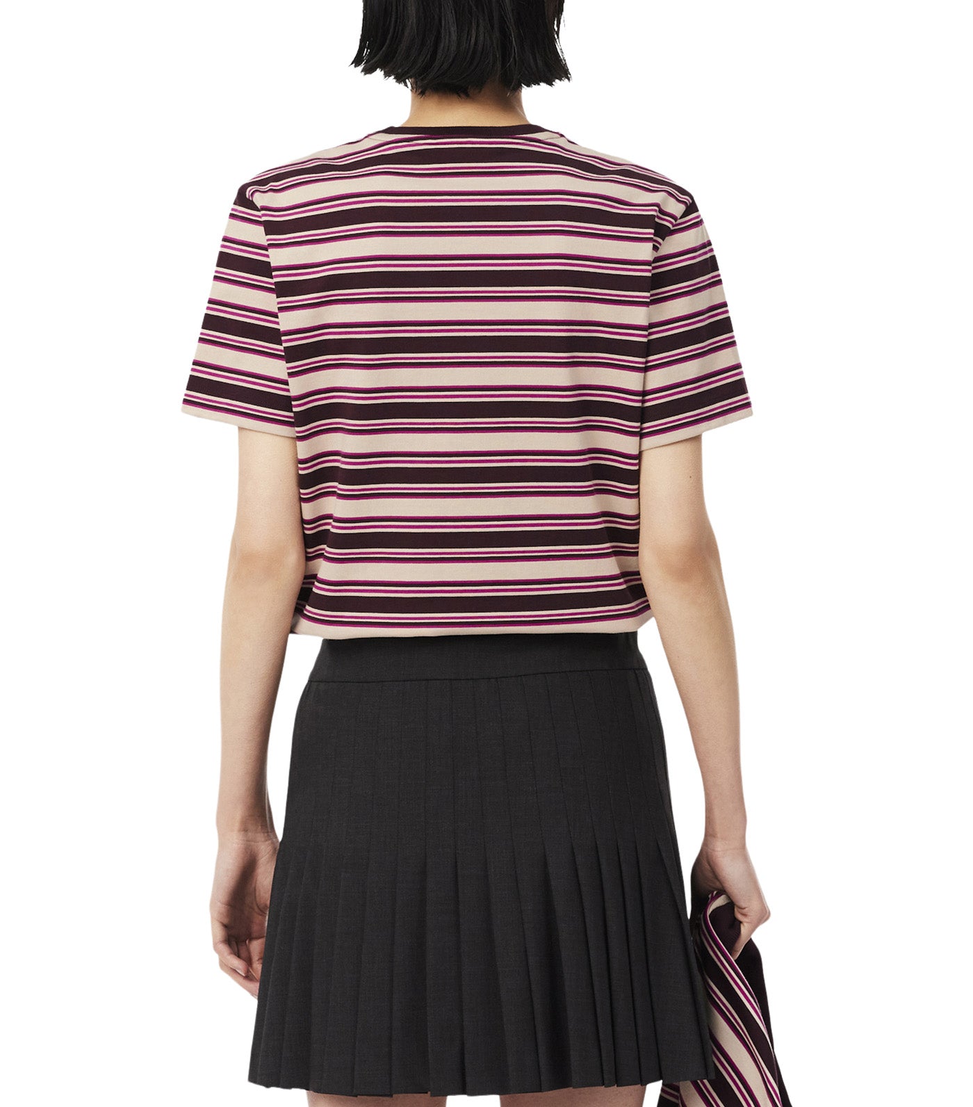 Striped Jersey T-Shirt Oxalis/Sisal-Rubine Red