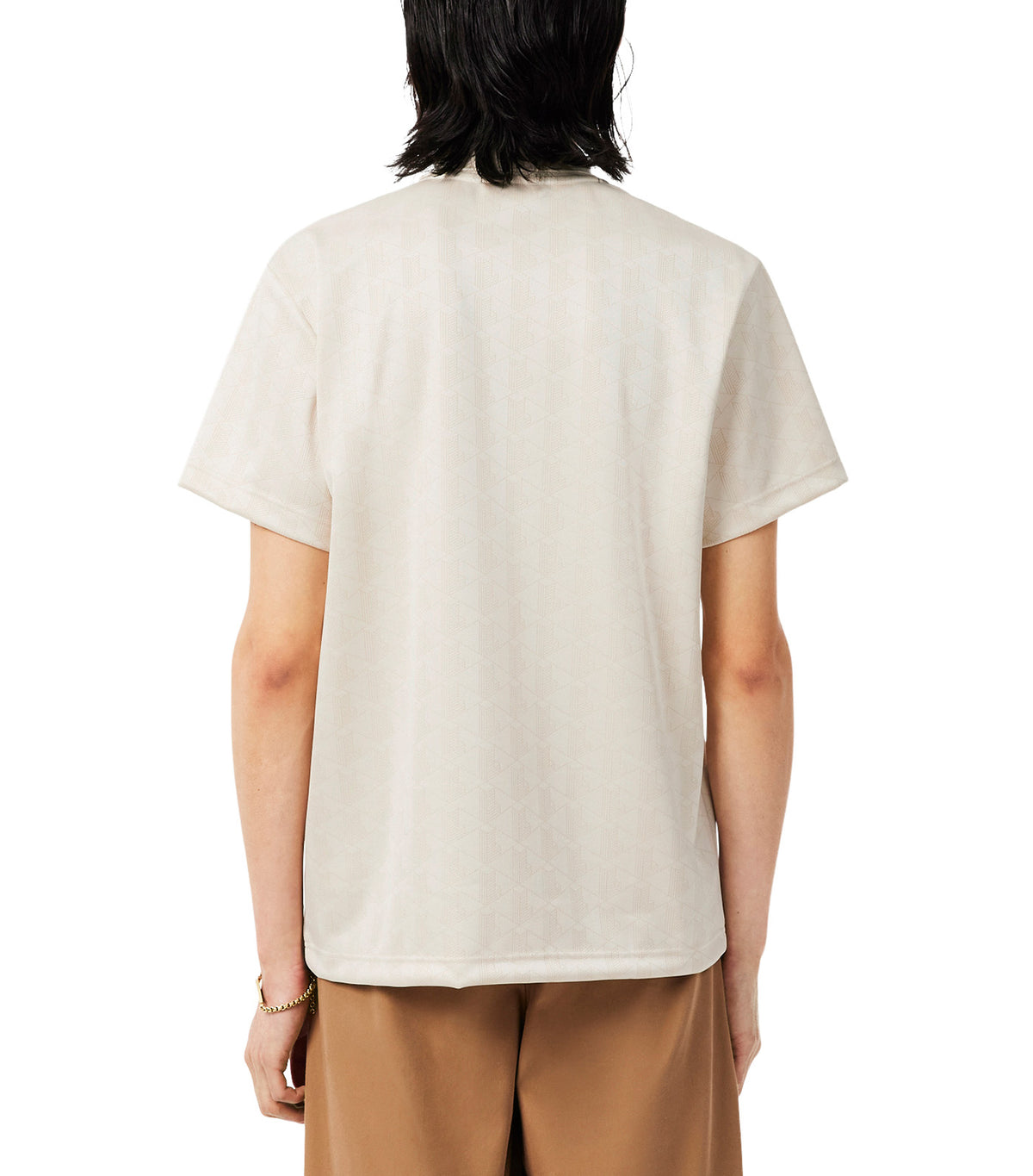 Classic Fit Monogram Jacquard Polo Shirt Mother Of Pearl