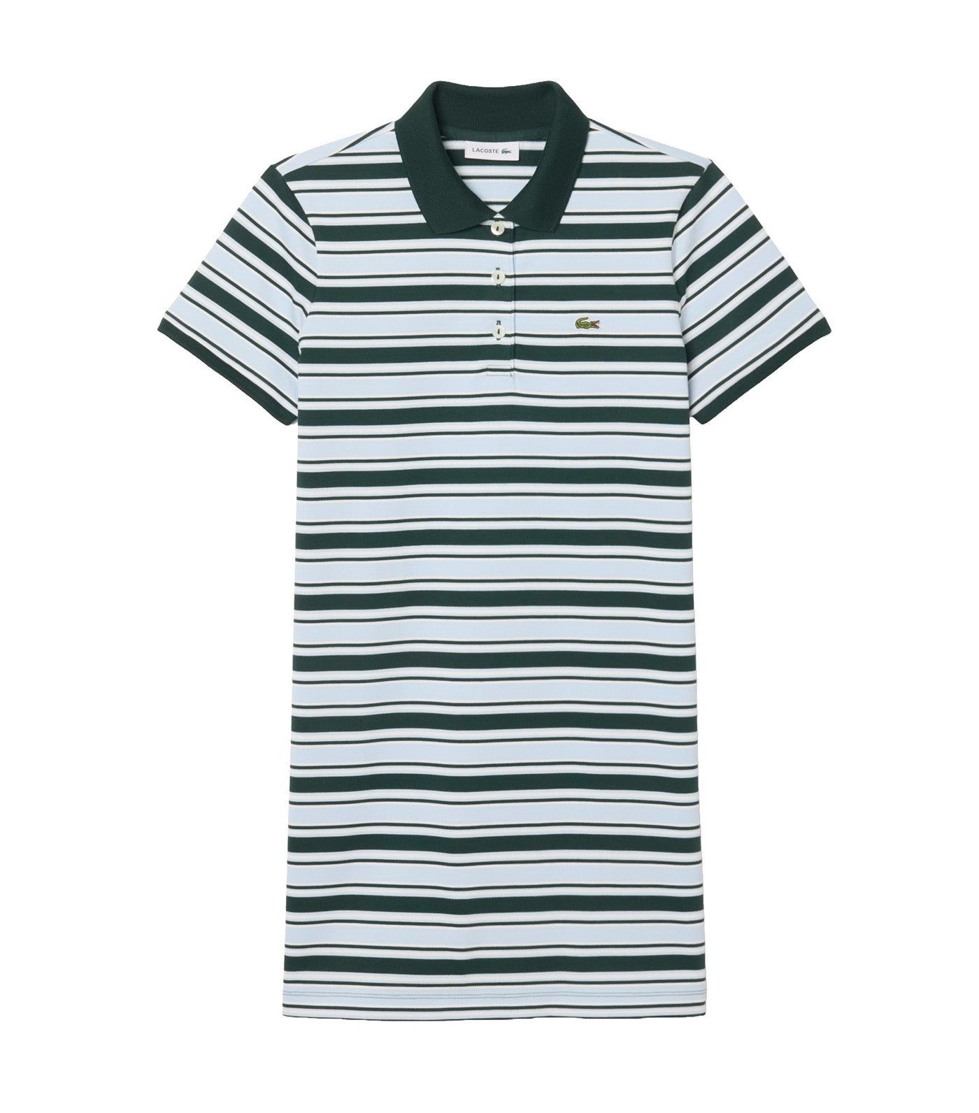 Striped Cotton Polo Dress Sinople/Rill-Flour
