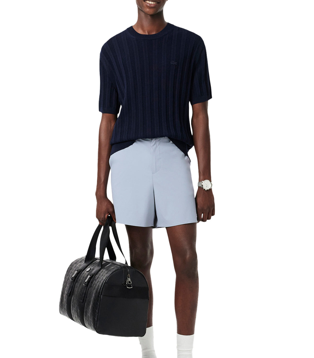 Straight Fit Stretch Bermuda Shorts Shell Grey
