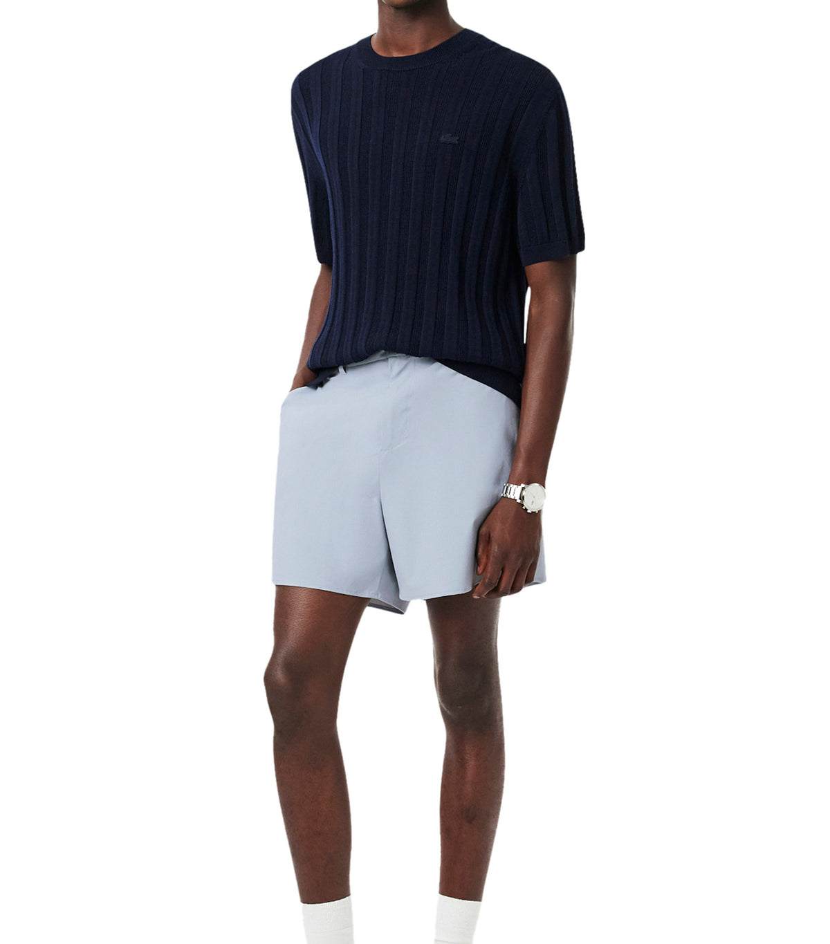 Straight Fit Stretch Bermuda Shorts Shell Grey