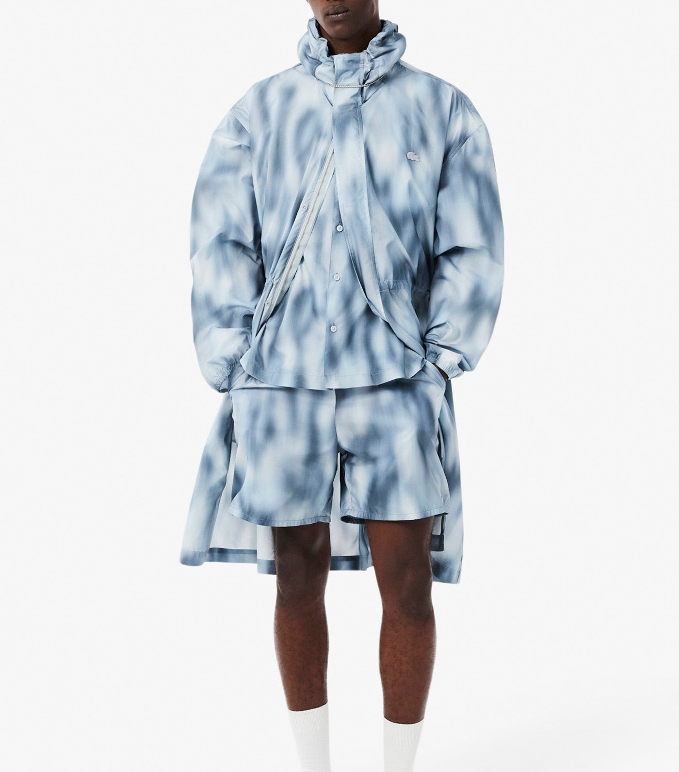 Relaxed Fit Printed Taffeta Shorts Urban/Shell Grey/Rill