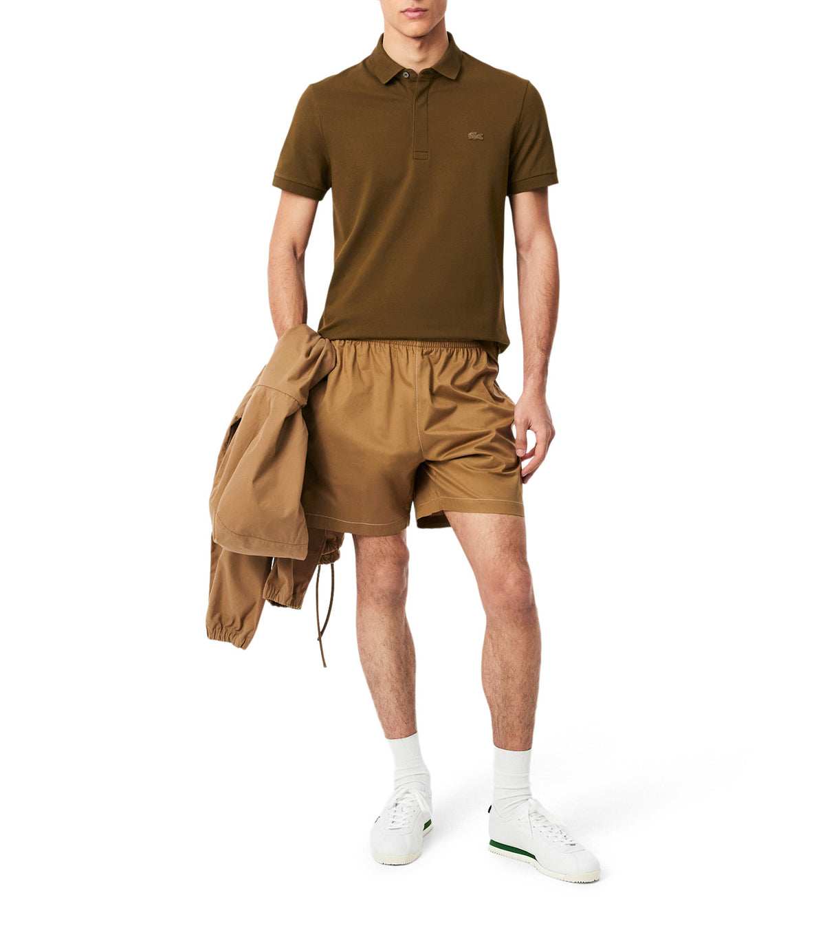 Smart Paris Stretch Cotton Pique Polo Shirt Mascara Brown