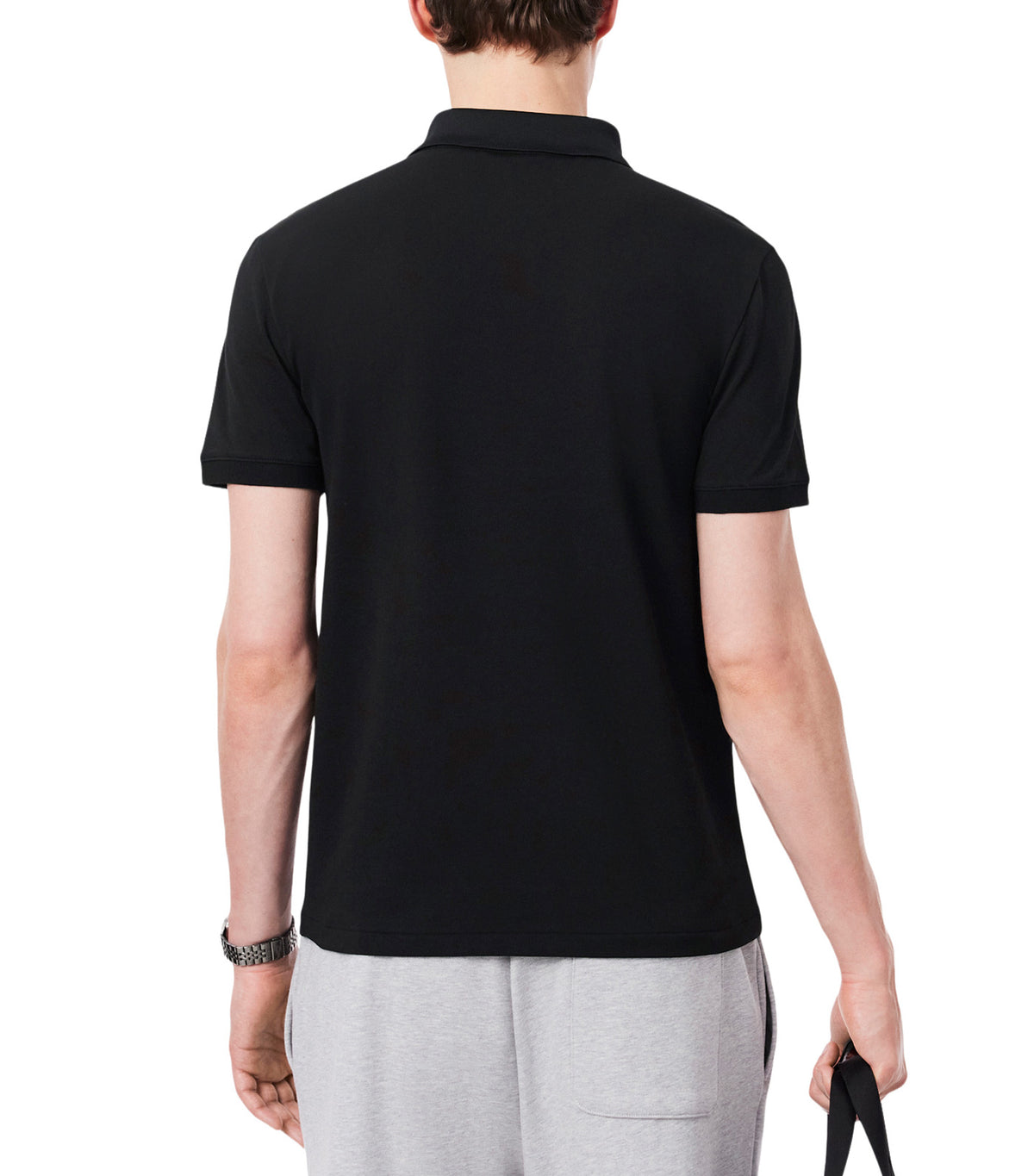 Slim Fit Jacquard Branded Piqué Polo Shirt Black