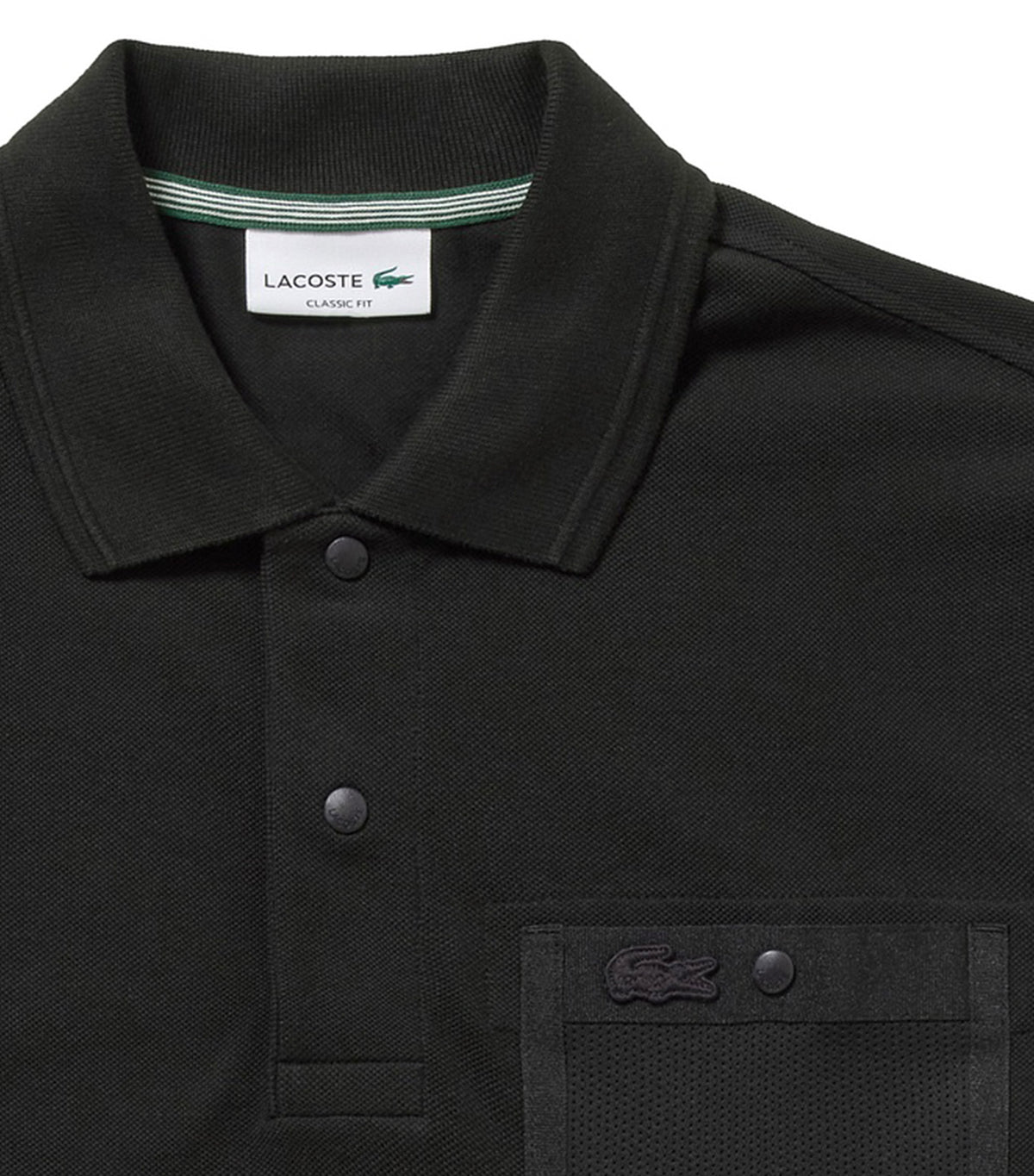 Mesh Pocket One-Tone Polo Shirt Black