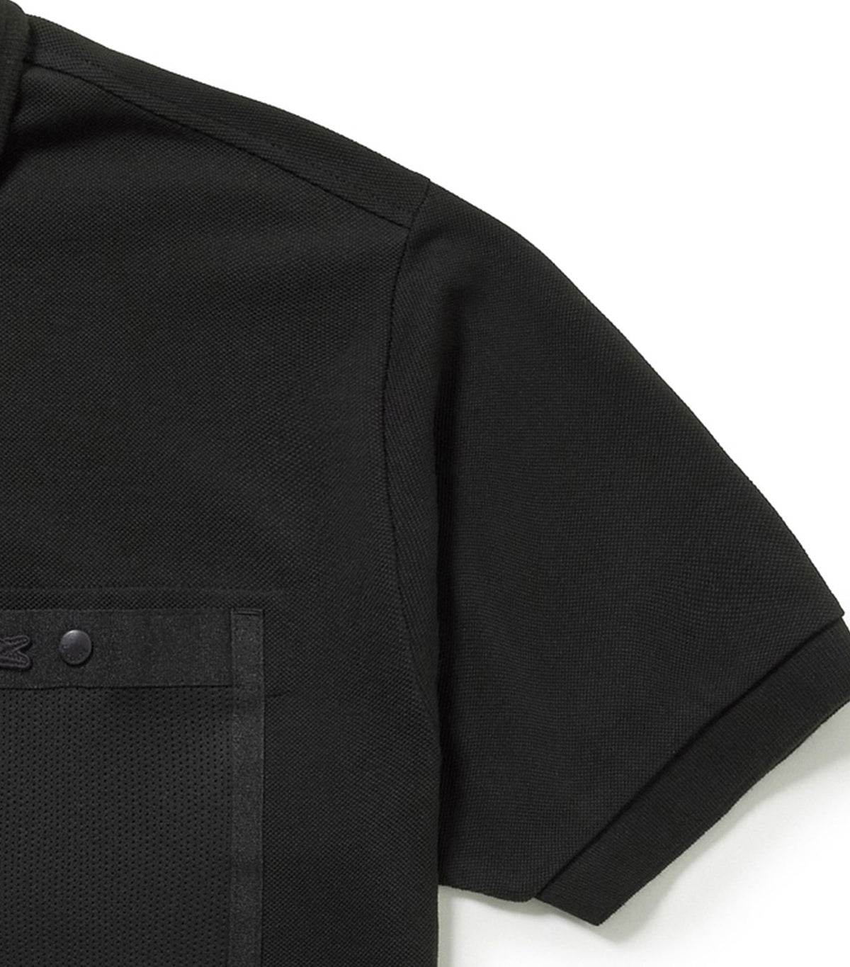 Mesh Pocket One-Tone Polo Shirt Black