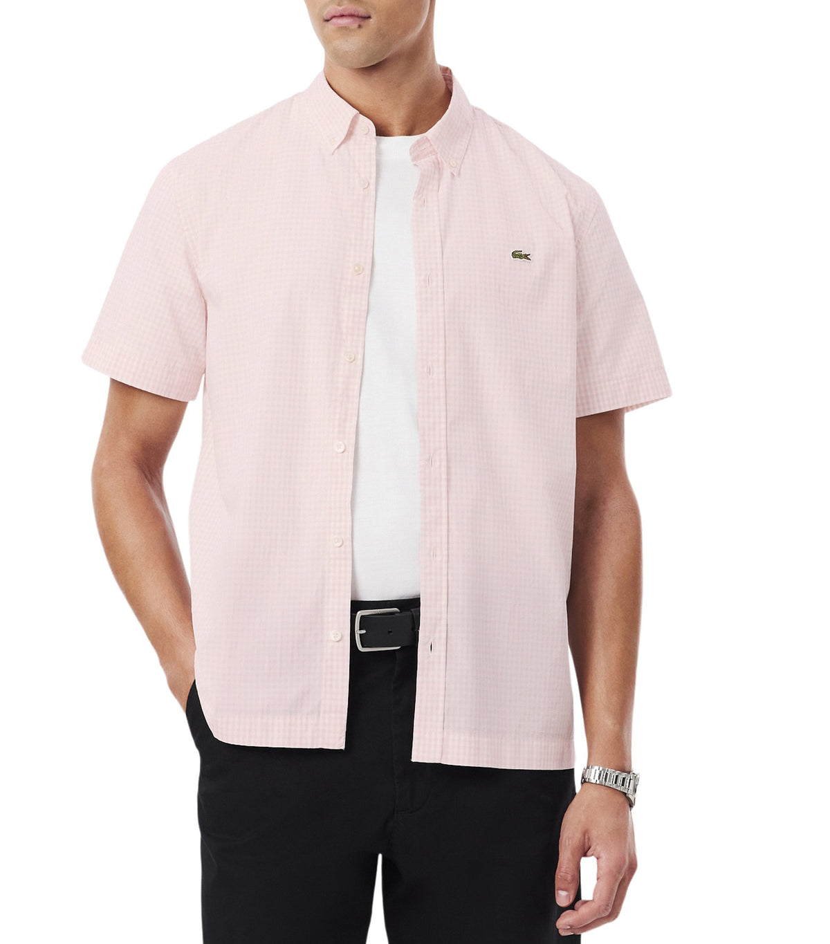 Regular Fit Short Sleeved Plaid Shirt White/Nidus