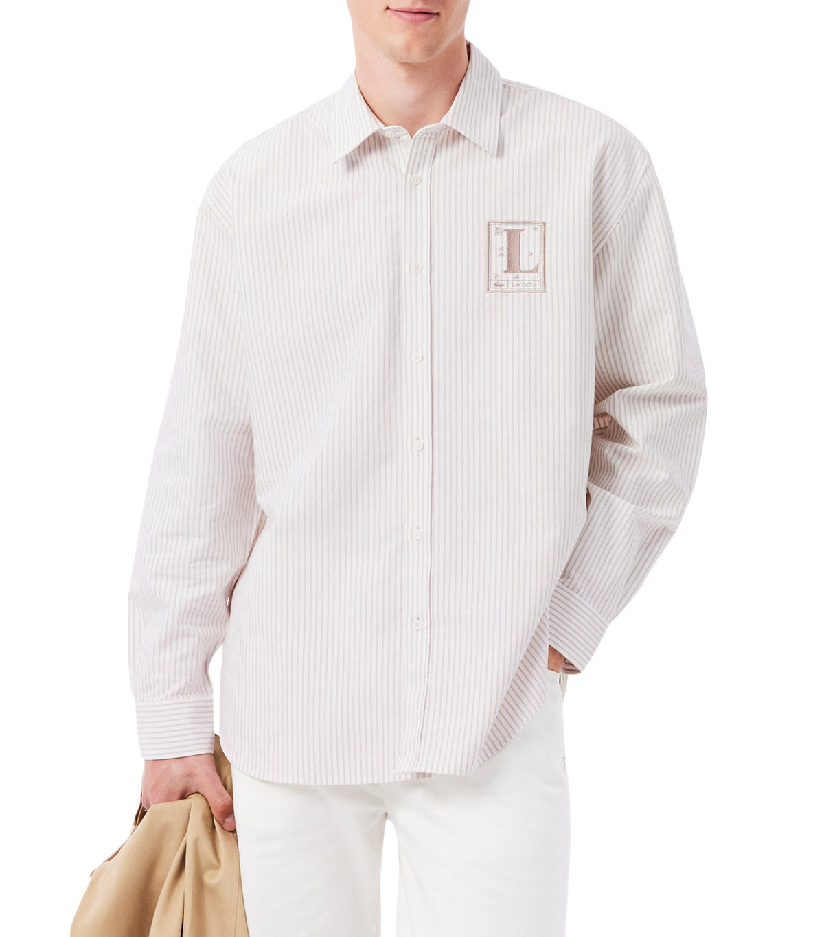 Relaxed Fit Striped Oxford Shirt Flour/Viennese