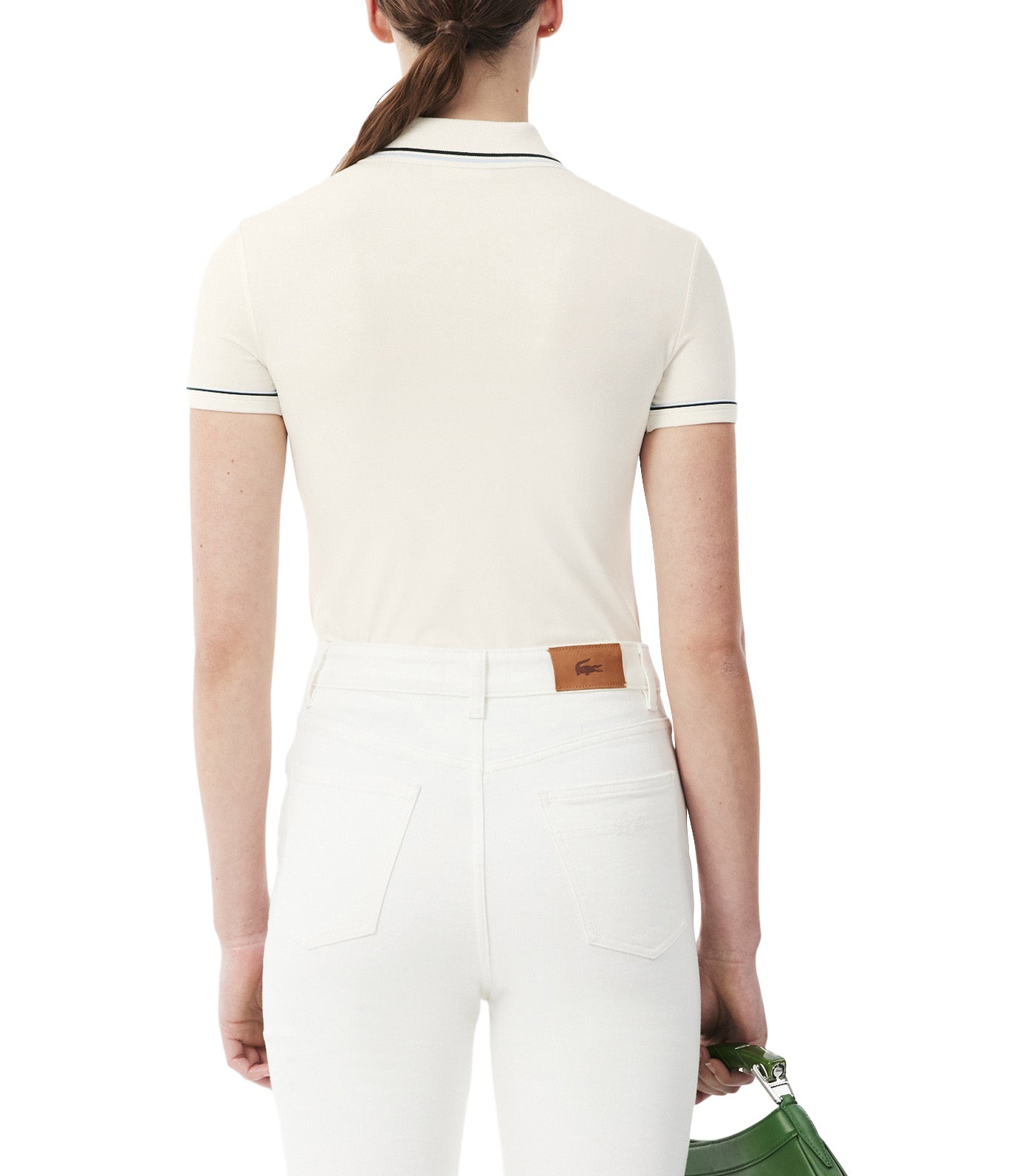 L.12.D Slim Fit Trim Detail Polo Shirt Flour/Rill-Sinople