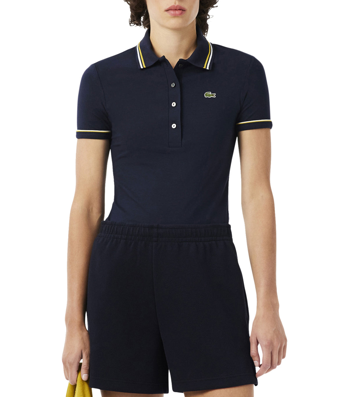L.12.D Slim Fit Trim Detail Polo Shirt Dark Navy Blue/Flour