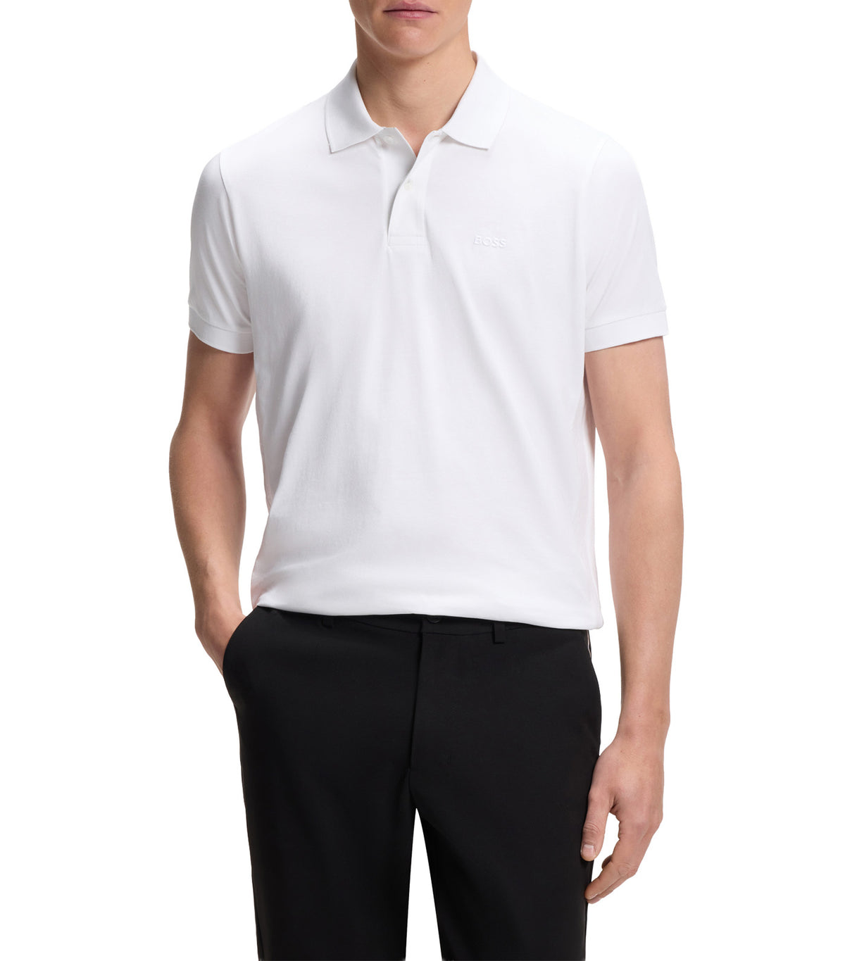 Regular-Fit Polo with Embroidered Logo White