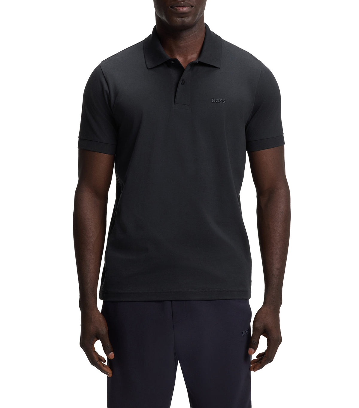 Regular-Fit Polo with Embroidered Logo Dark Blue