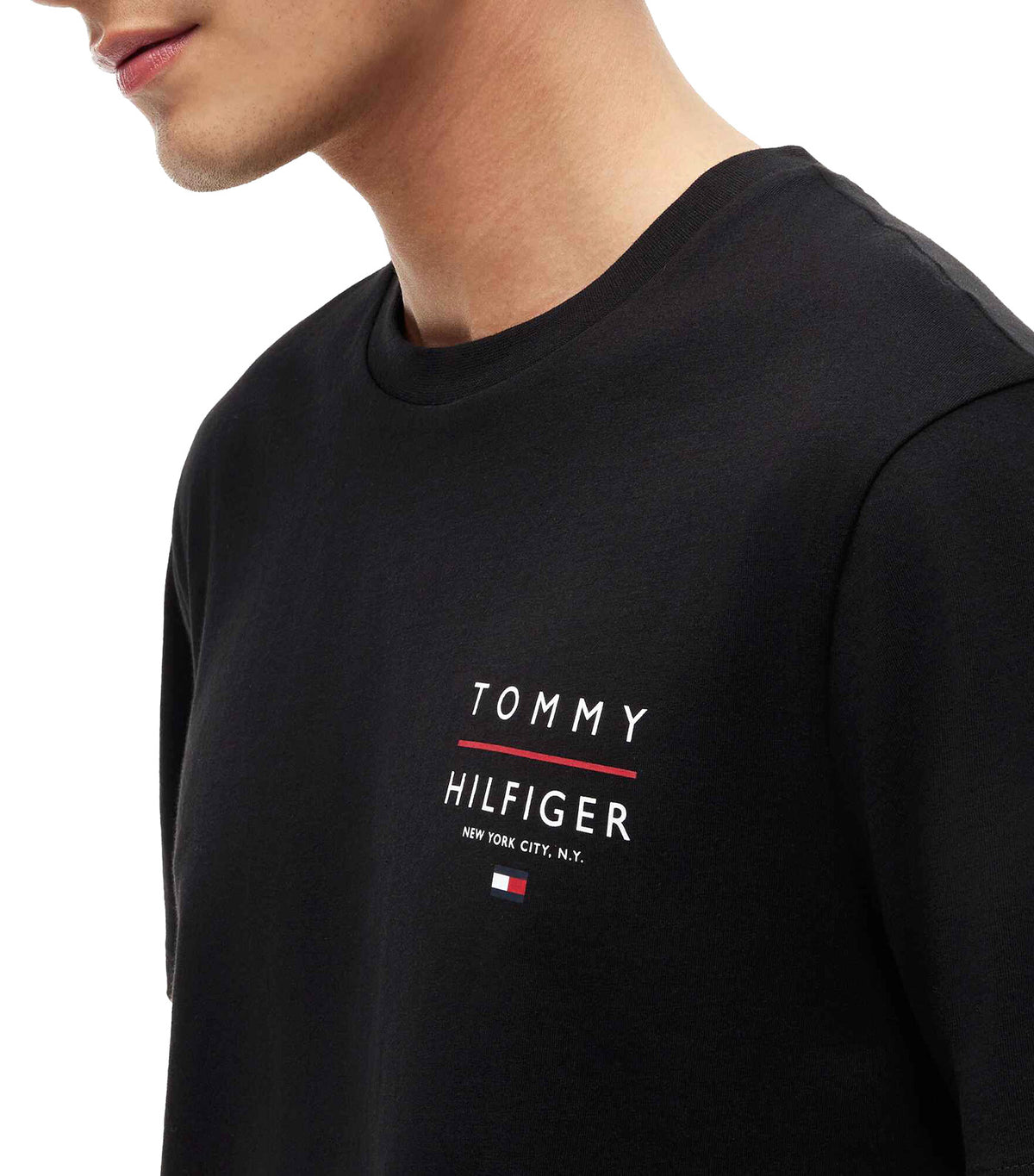 Men's Brand Love Left Chest RWB Tee Black