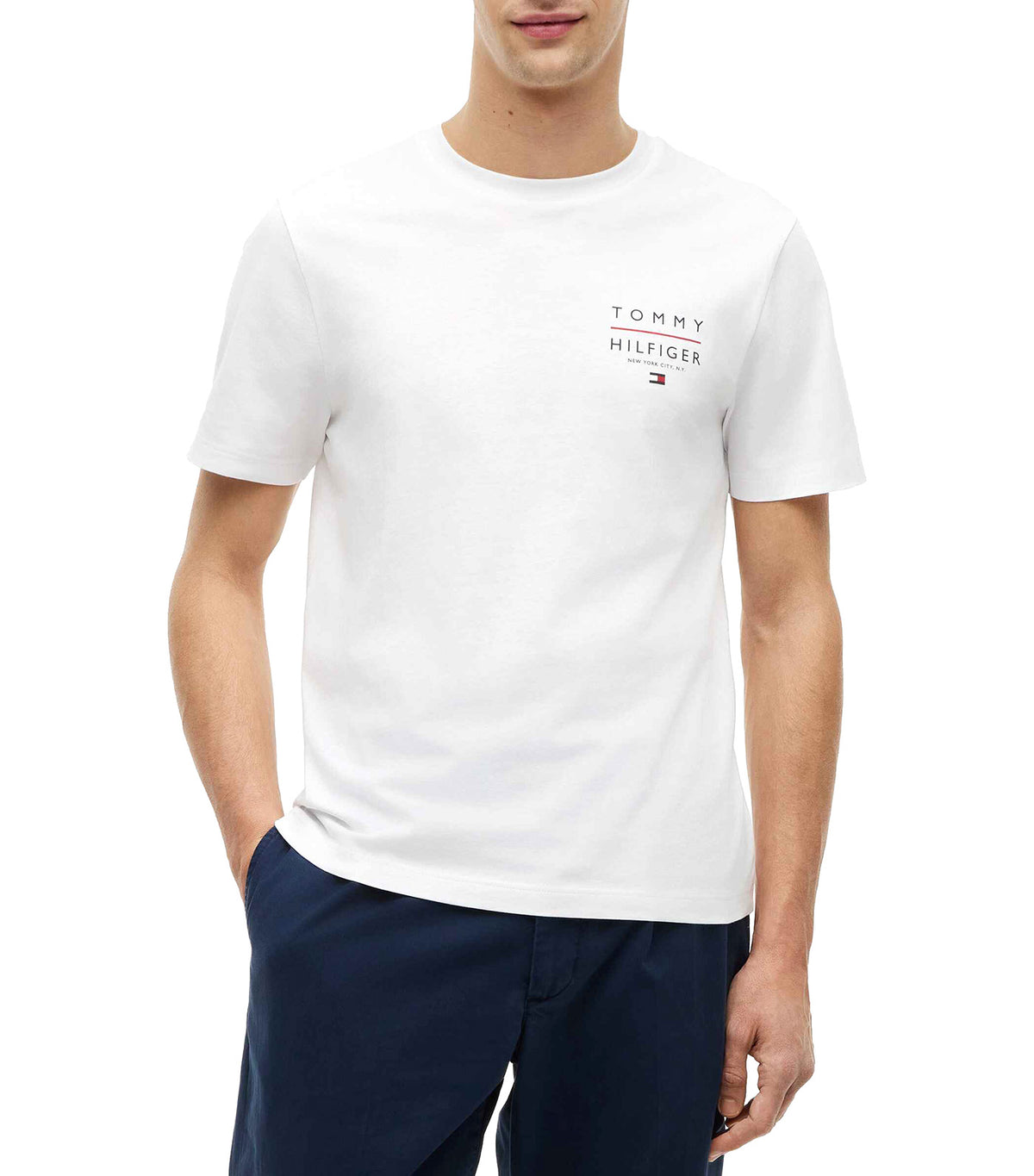 Men's Brand Love Left Chest RWB Tee White