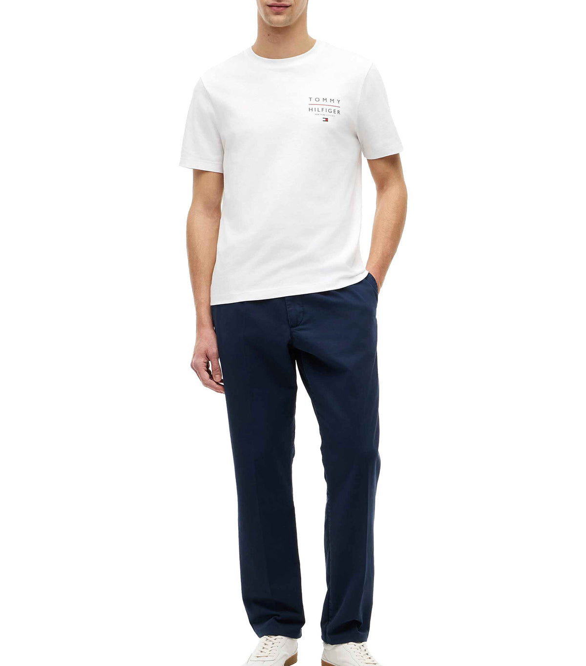 Men's Brand Love Left Chest RWB Tee White