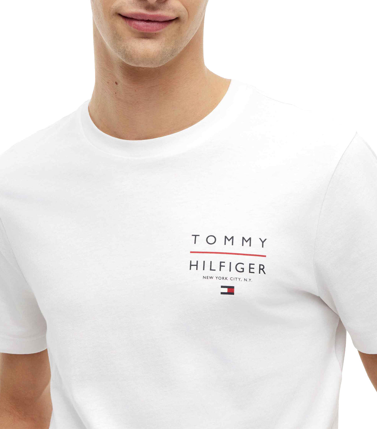 Men's Brand Love Left Chest RWB Tee White