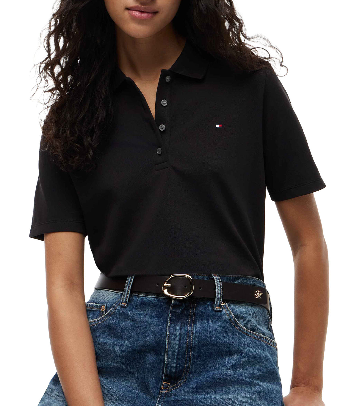 Women's 1985 Reg Pique S/S Polo Black