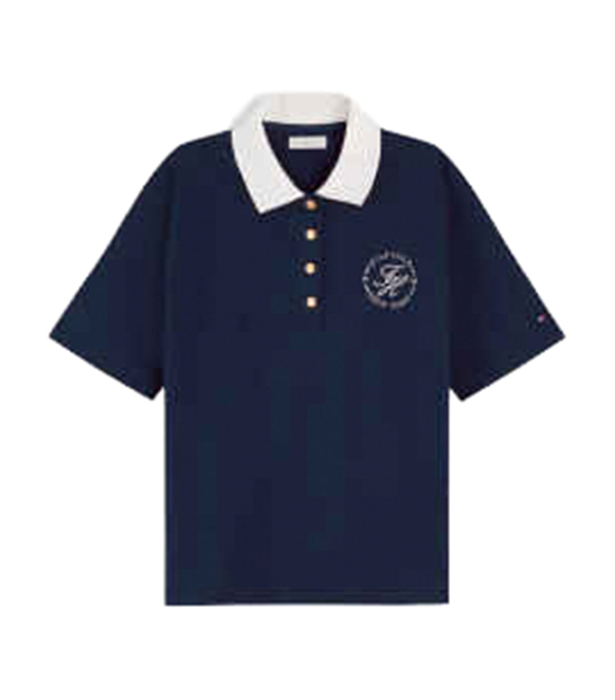 Women's Breton Collar SS Polo Dark Night Navy