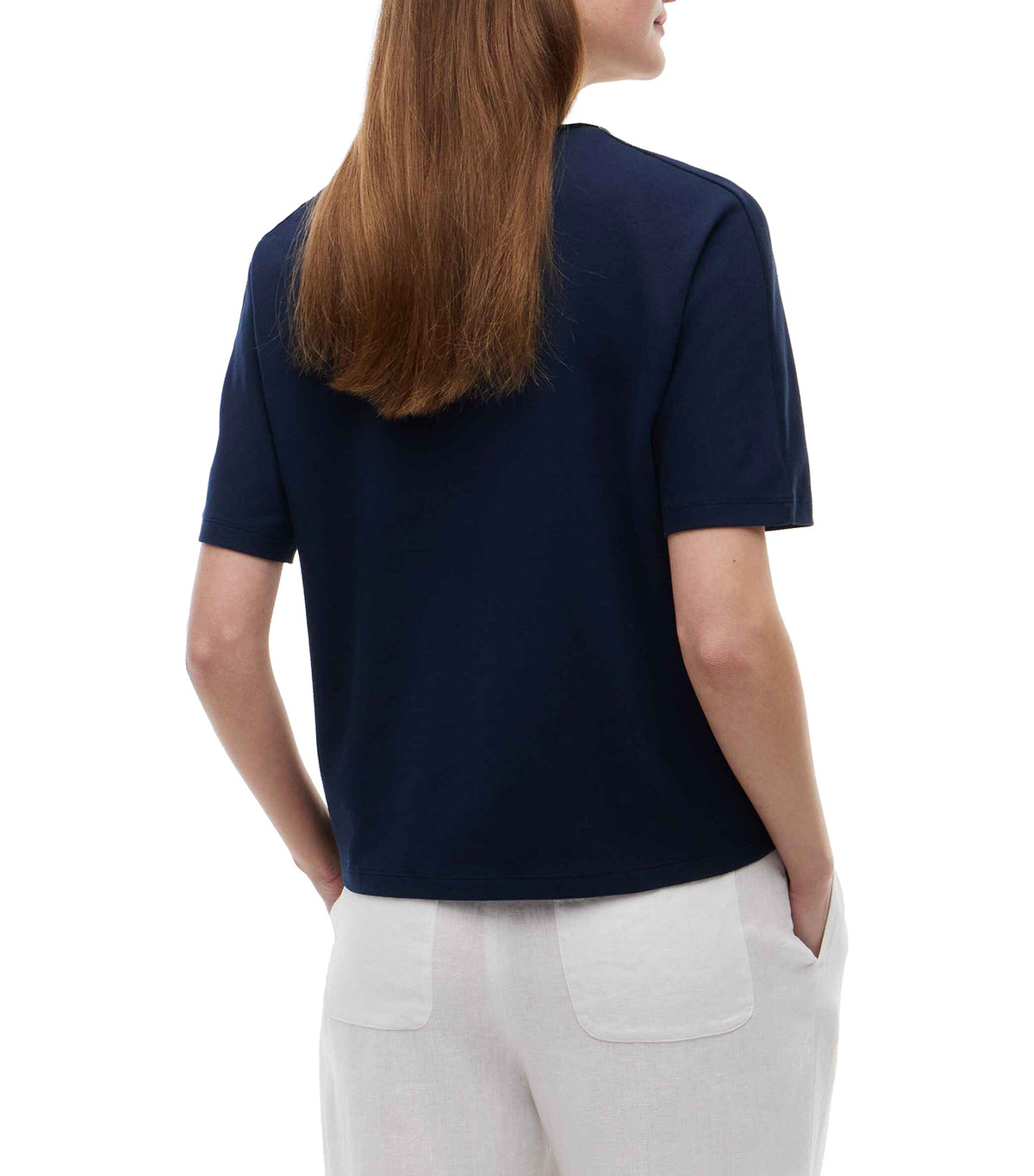 Women's Breton Collar SS Polo Dark Night Navy