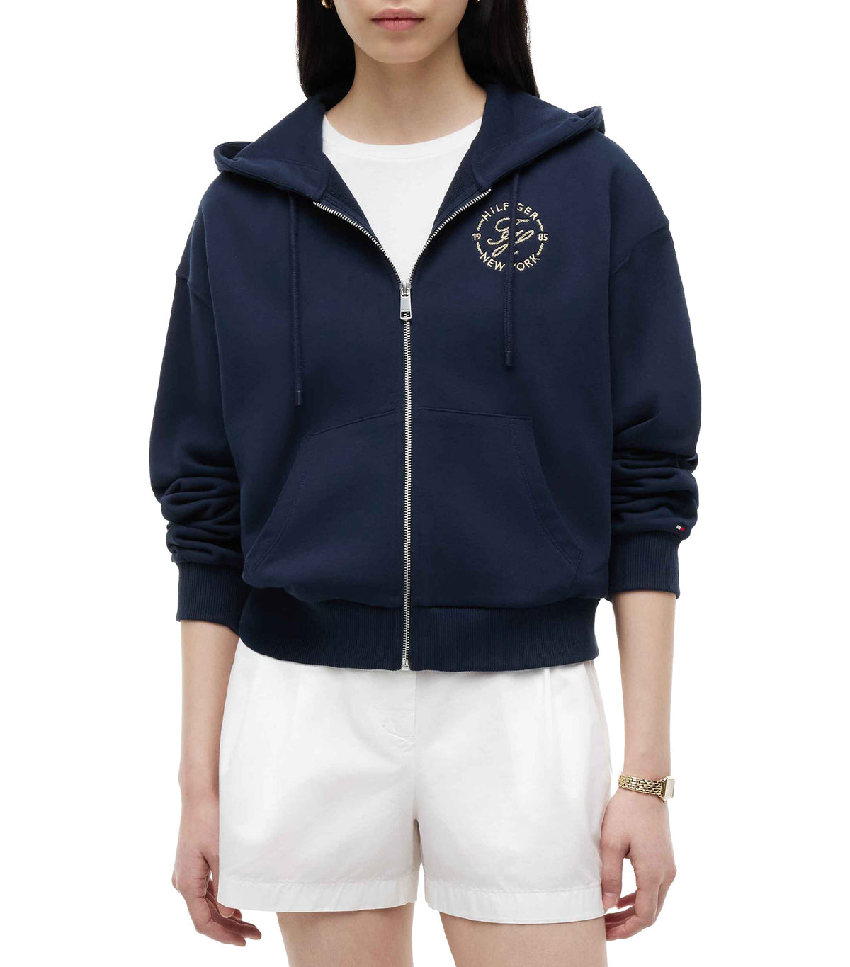 Women's Roundal Zip-Up Hoodie Dark Night Navy