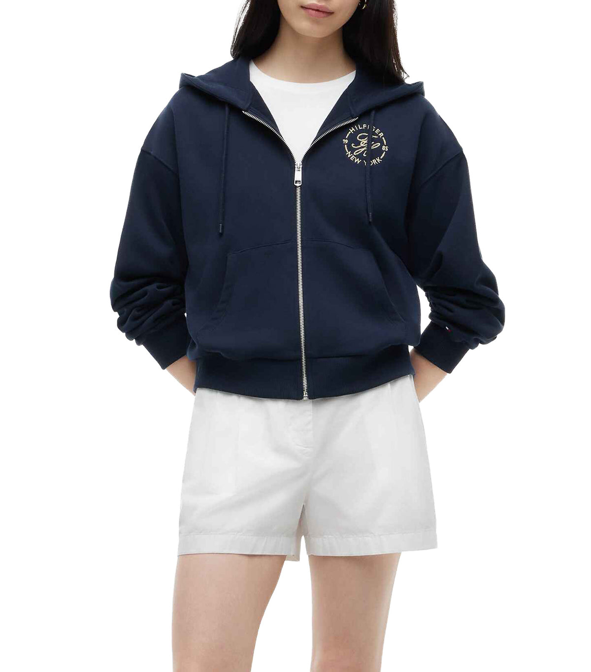 Women's Roundal Zip-Up Hoodie Dark Night Navy