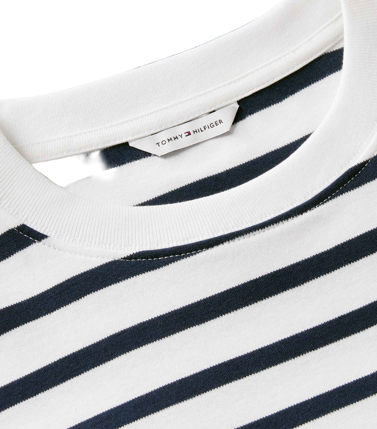 Women's Interlock Boxy Crew SS Neck Tee Breton Stripe Ecru/Dark Night Navy