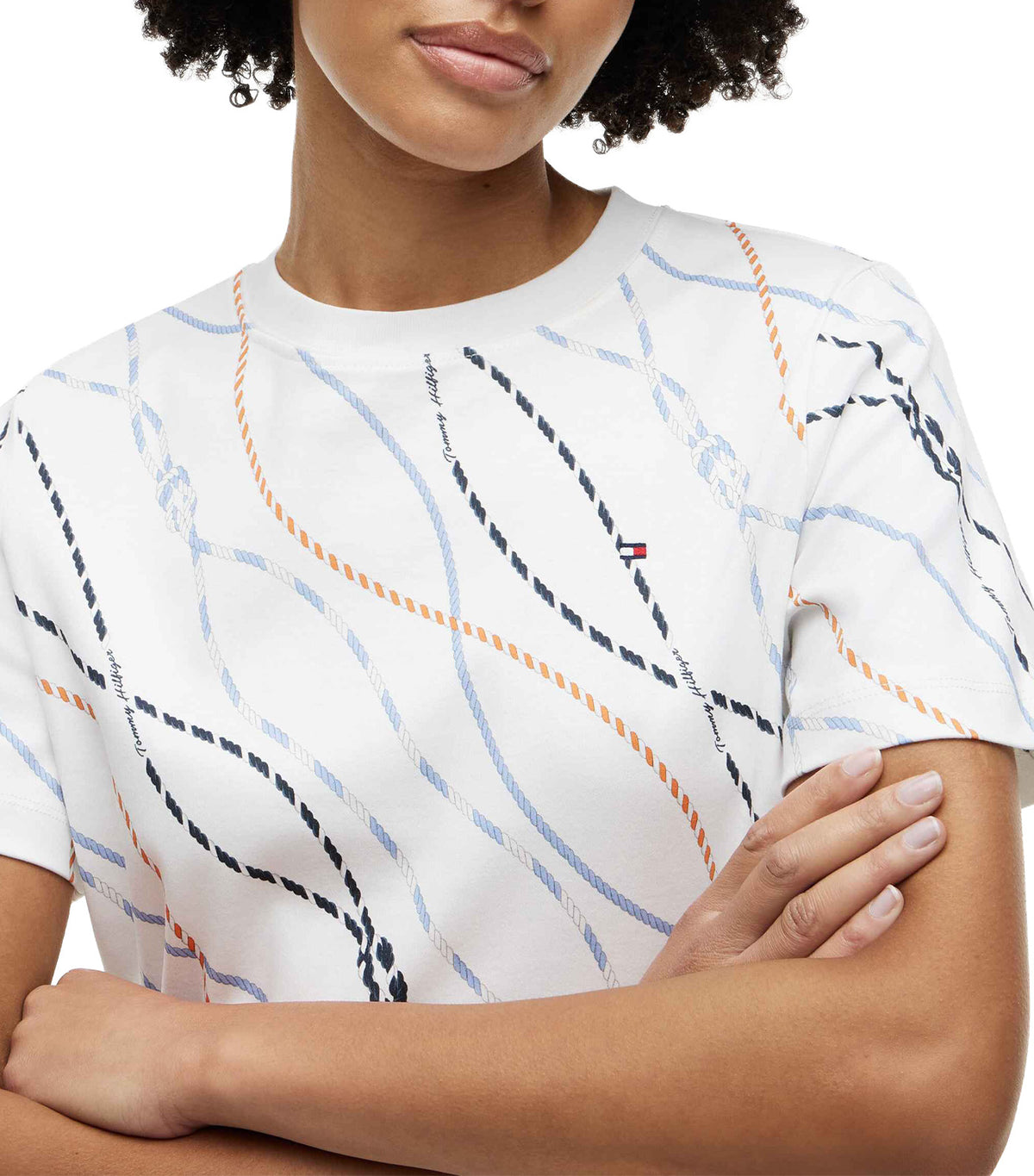 Women's Interlock Boxy Crew SS Neck Tee Multi Color Rope