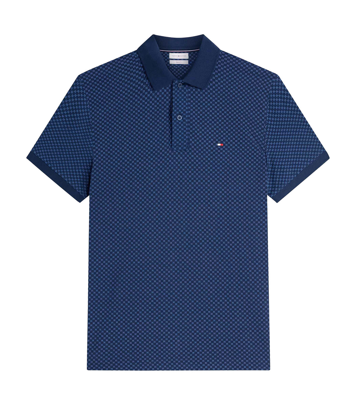 Men's Microprint Pique Regular Polo Carbon Navy