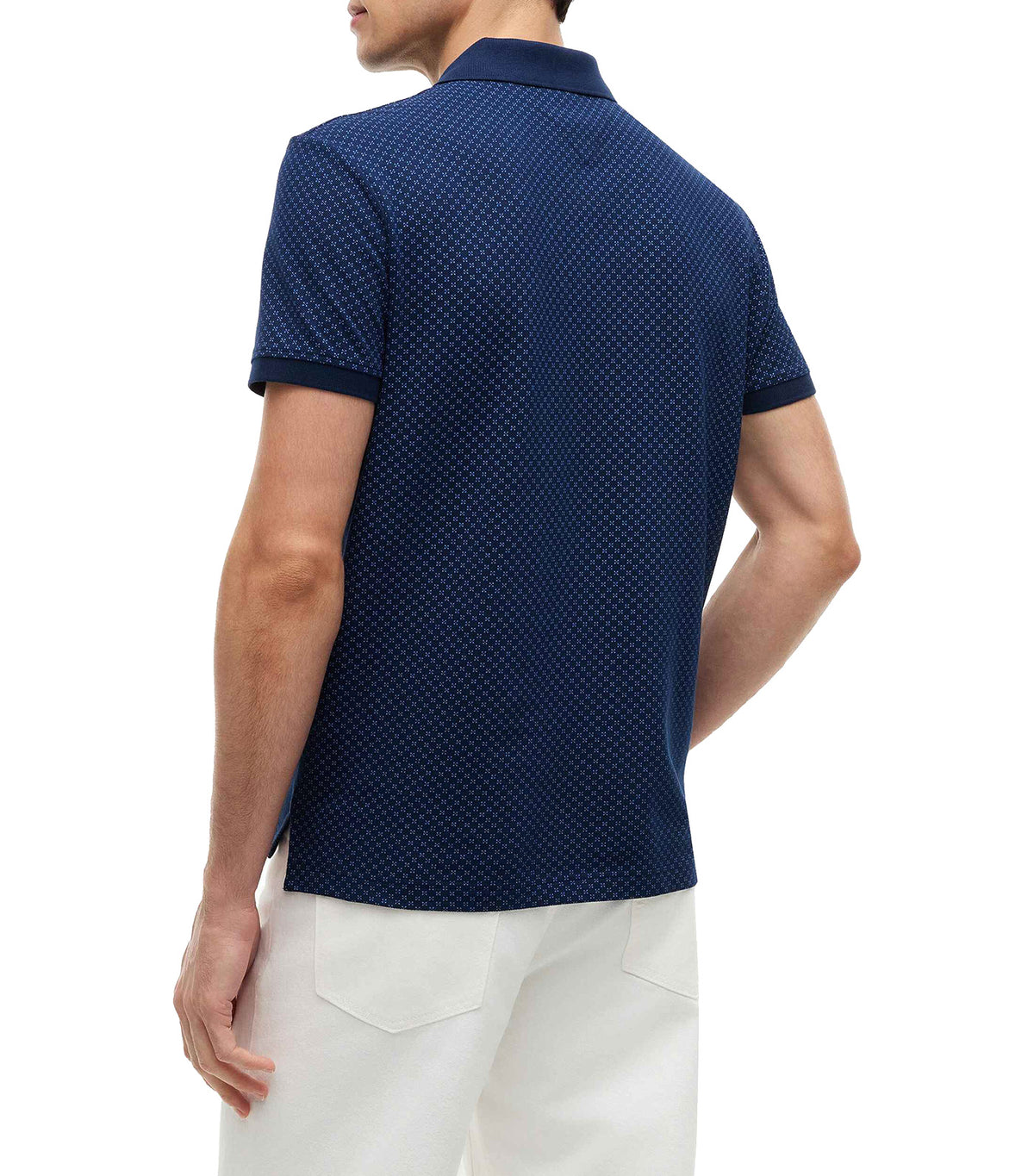 Men's Microprint Pique Regular Polo Carbon Navy