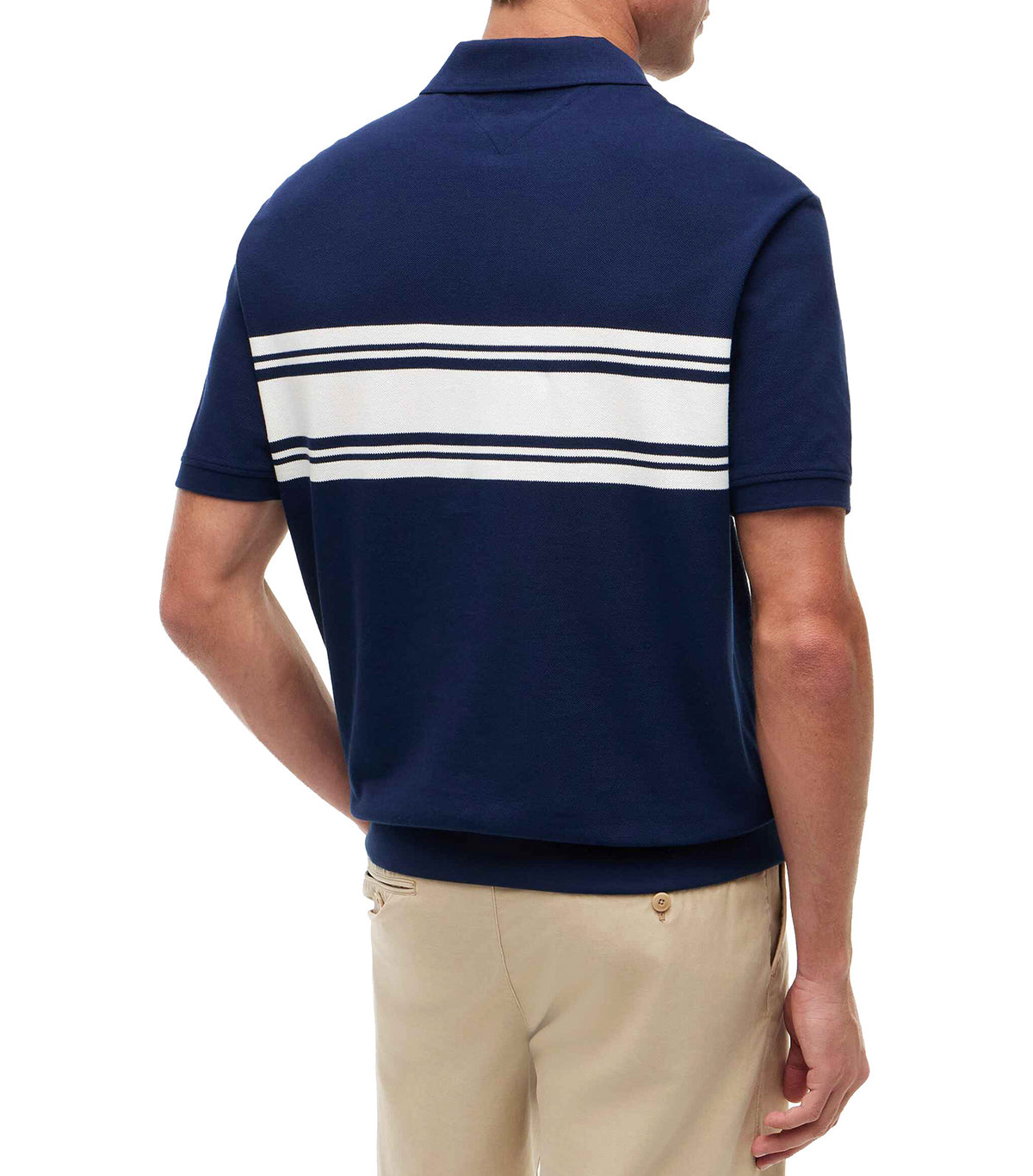Men's Placed Breton Classic Fit Polo Carbon Navy