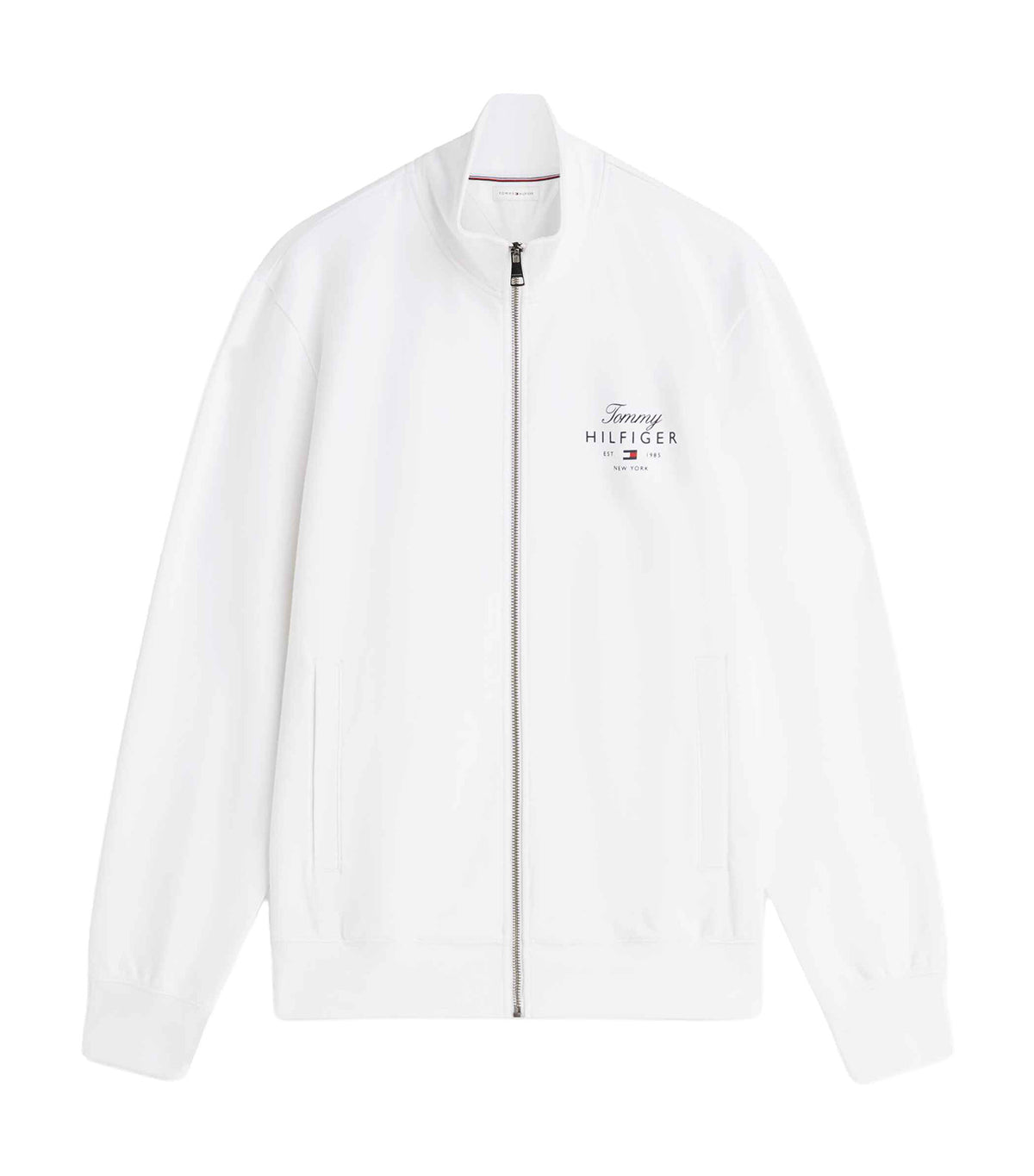 Men's Script Stack FZ Stand Collar Sweatshirt White