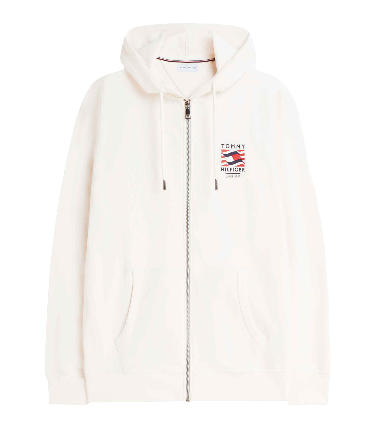 Men's RWB Box Flag Terry Zip-Thru Hoody Ivory Petal