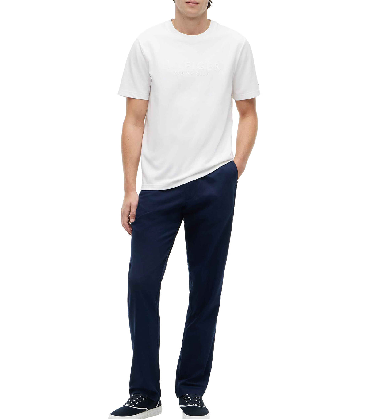 Men's Pique Interlock Embossed Tee White
