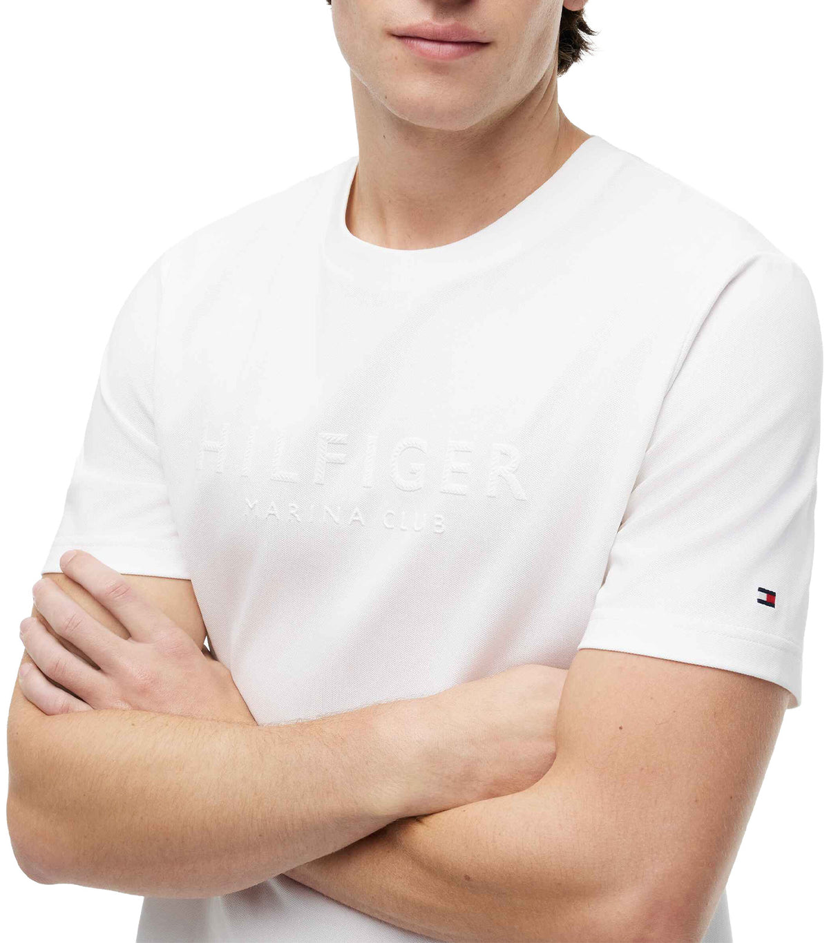 Men's Pique Interlock Embossed Tee White