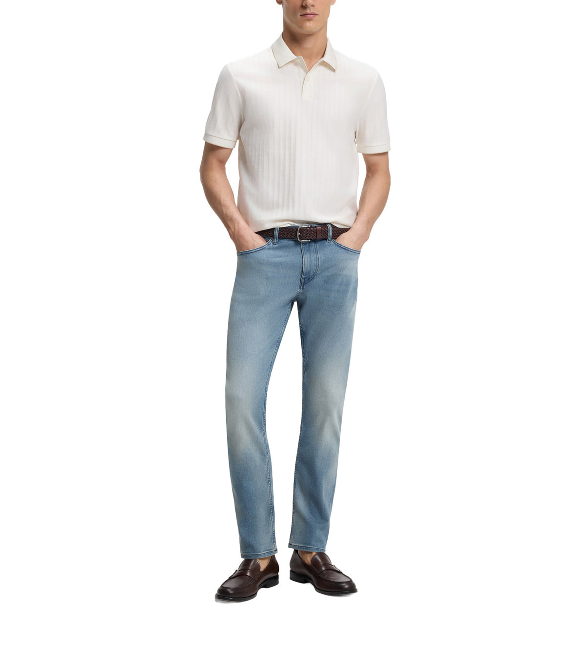 Delaware Slim-Fit Jeans in Performance-Stretch Denim Aqua