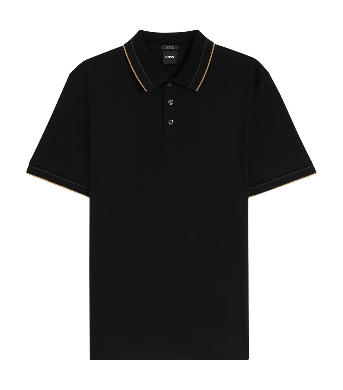 Slim-Fit Polo Shirt in Mercerised Cotton Black