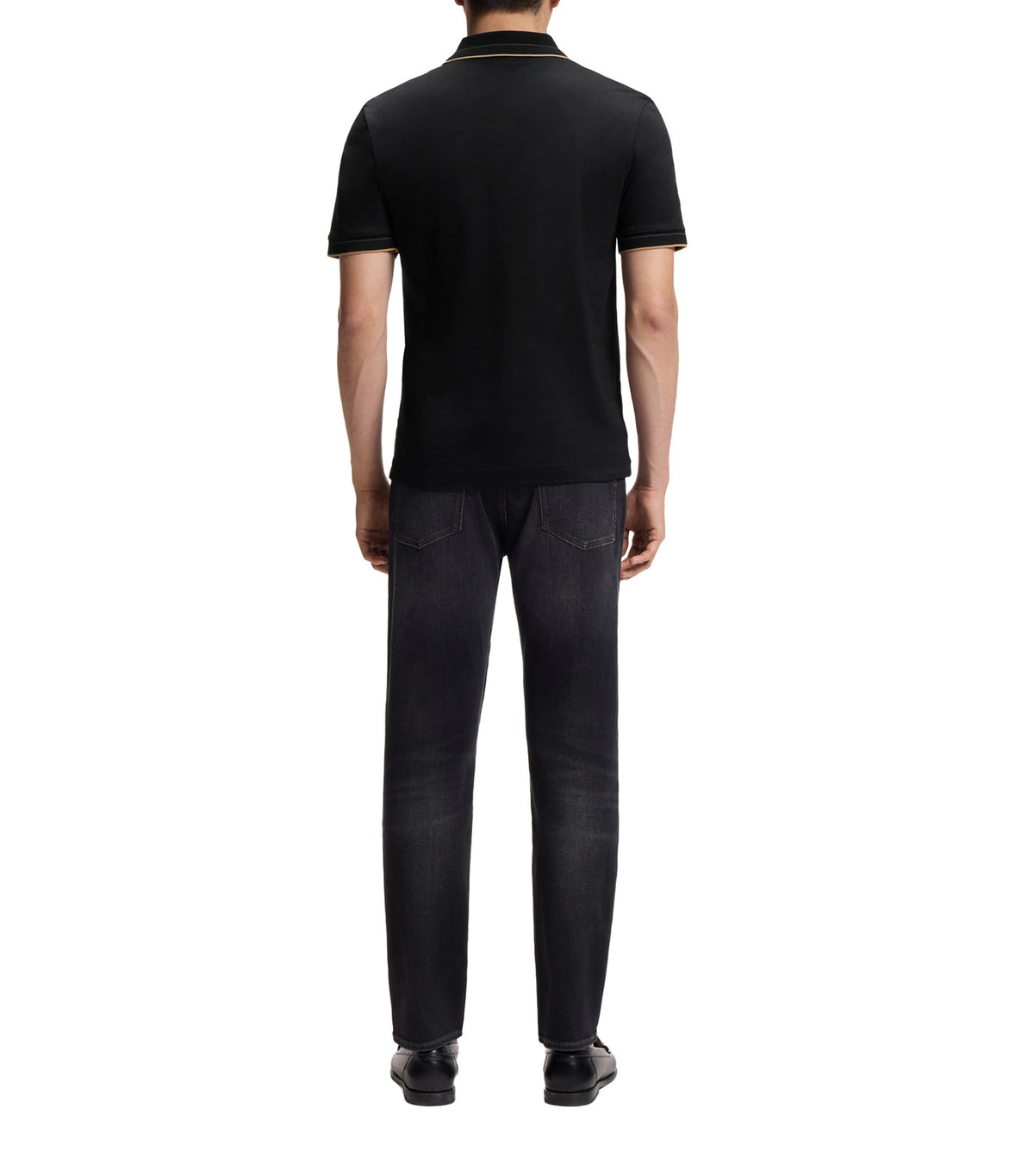 Slim-Fit Polo Shirt in Mercerised Cotton Black