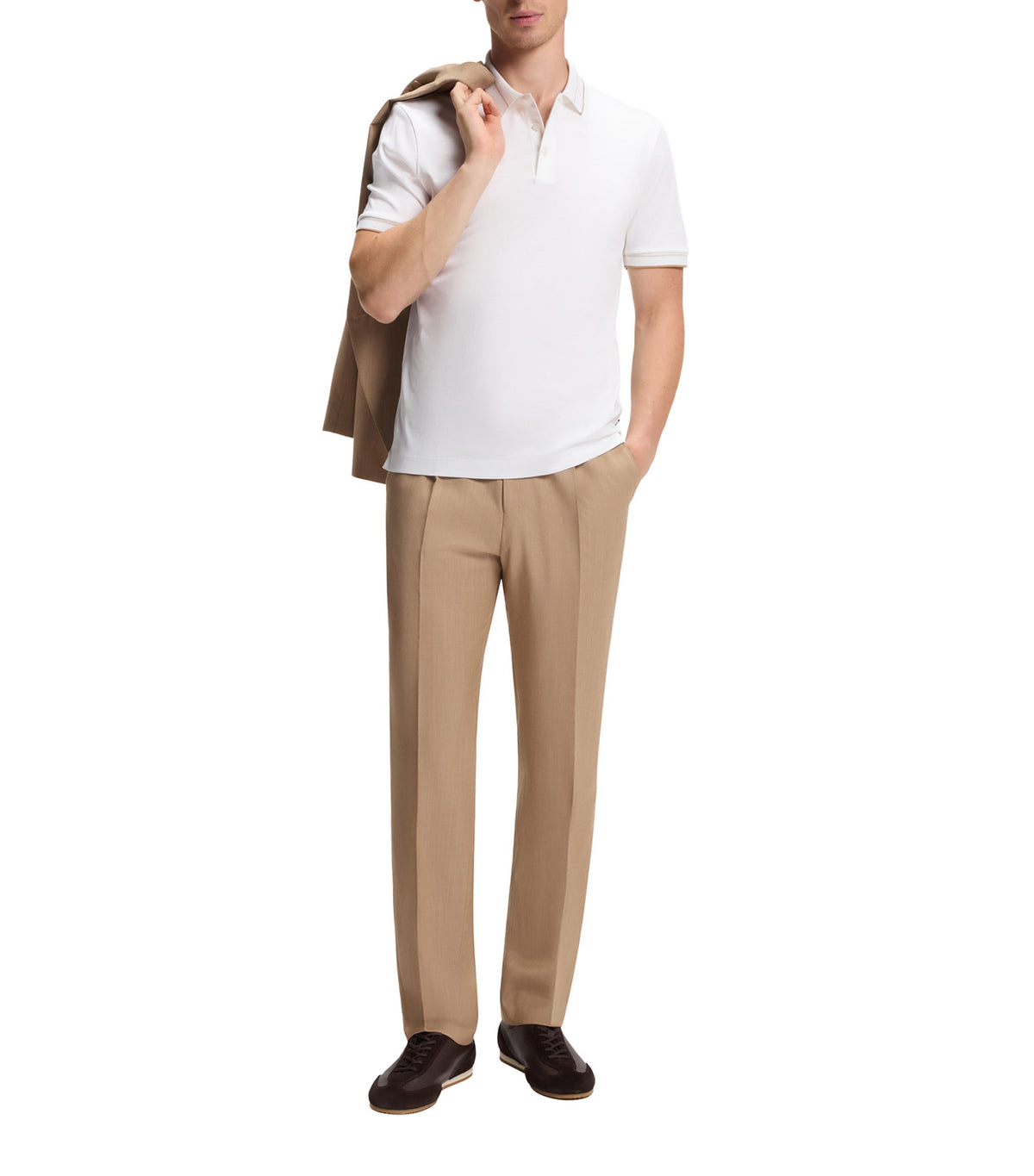 Slim-Fit Polo Shirt in Mercerised Cotton White