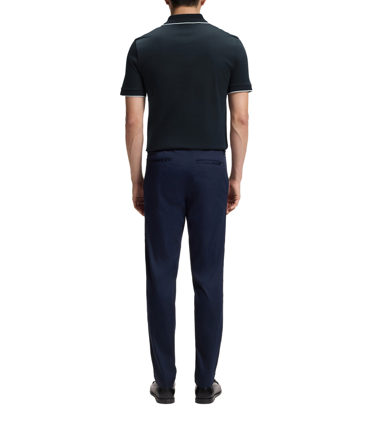Slim-Fit Polo Shirt in Mercerised Cotton Dark Blue